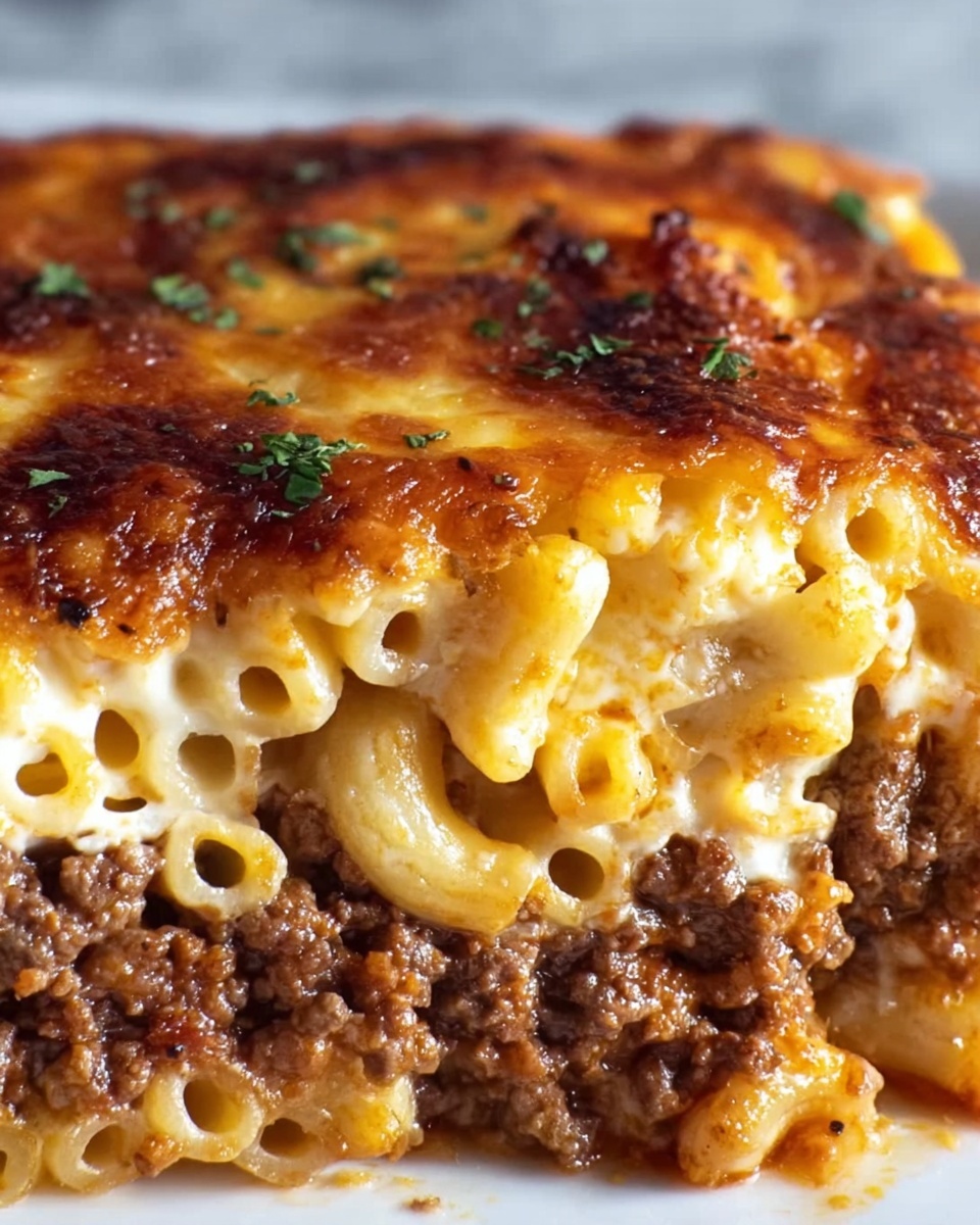 Mac and Cheese Meatloaf Casserole Recipe - Recipe Image