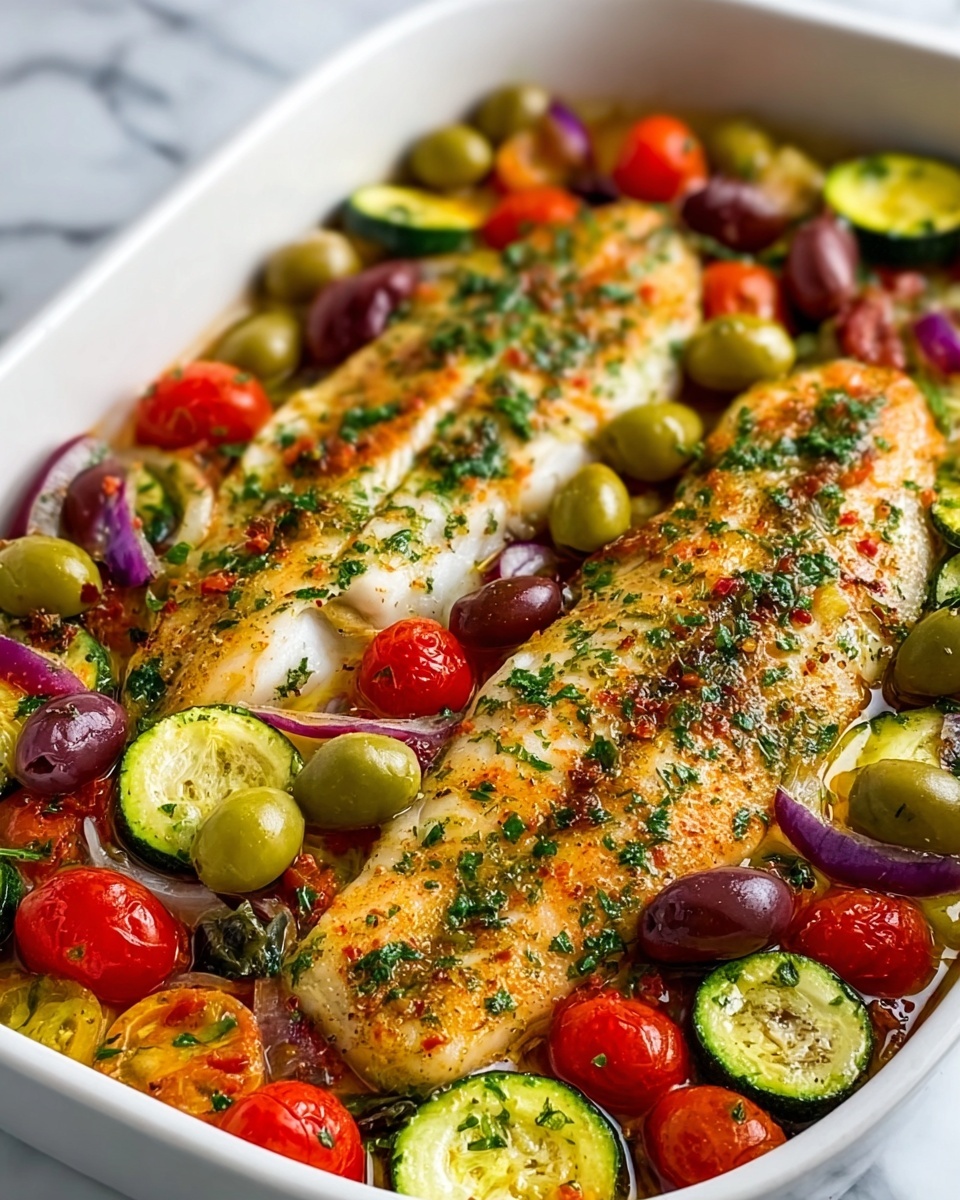 Mediterranean Baked Fish Recipe - Recipe Image