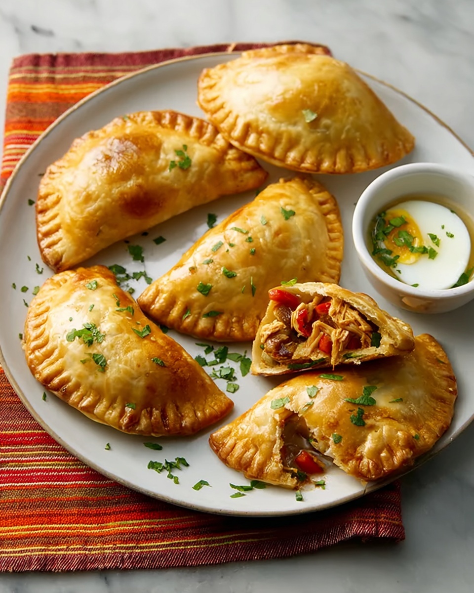 Golden Chicken Empanadas with Flaky Pastry Recipe - Recipe Image