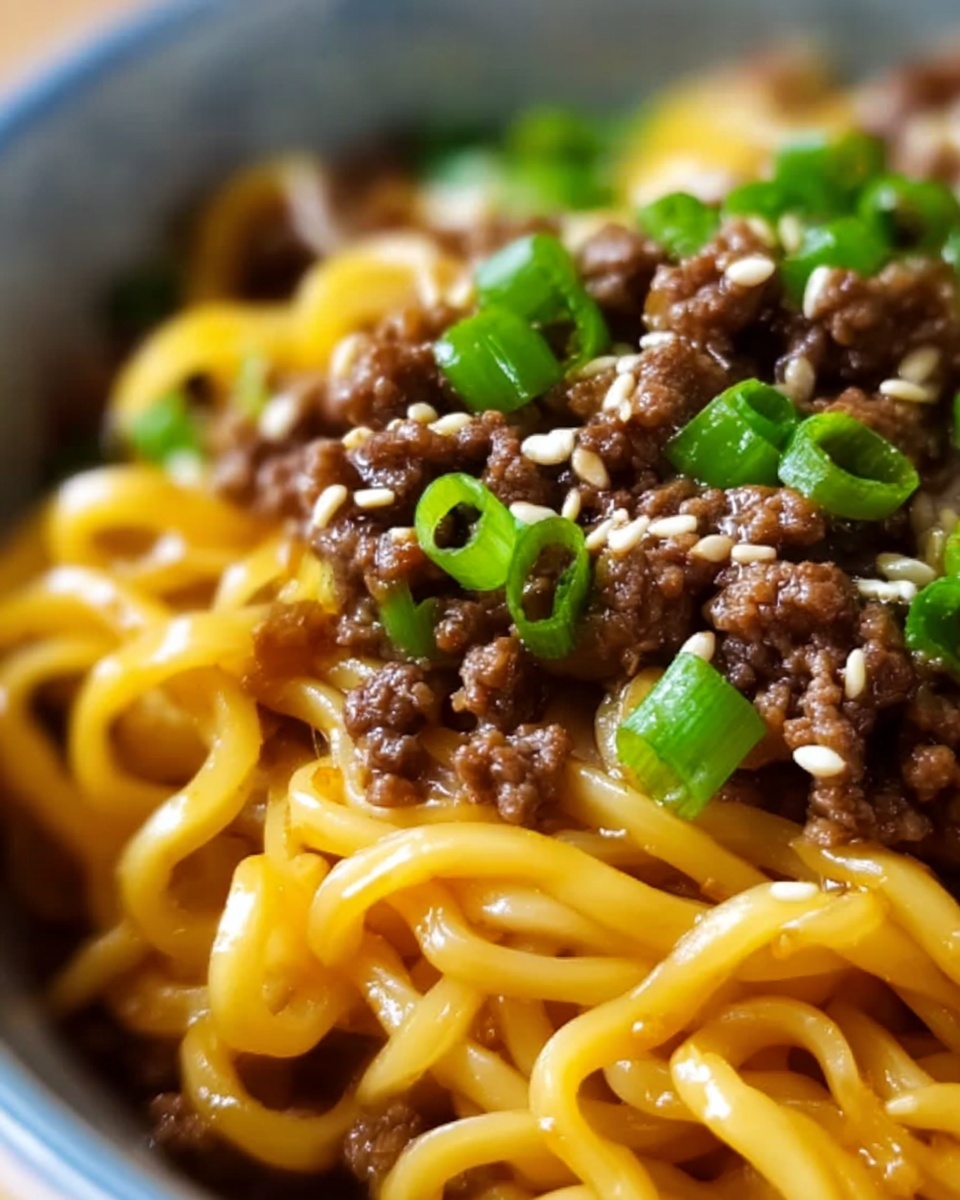 Mongolian Ground Beef Noodles Recipe - Recipe Image