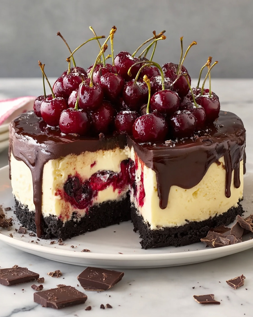 Chocolate Cherry Cheesecake Recipe - Recipe Image