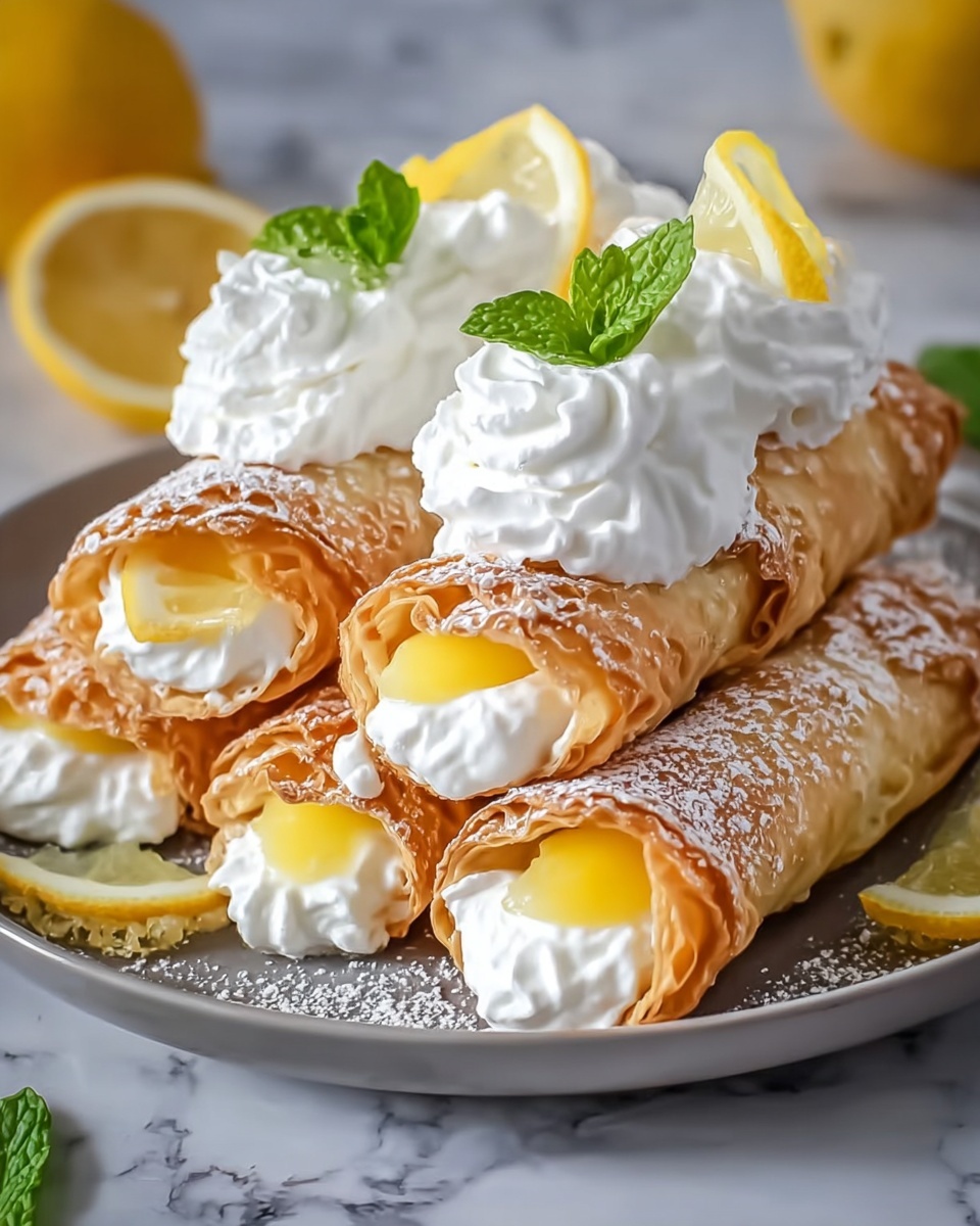 Zesty Lemon Meringue Pie Cannolis Recipe - Recipe Image