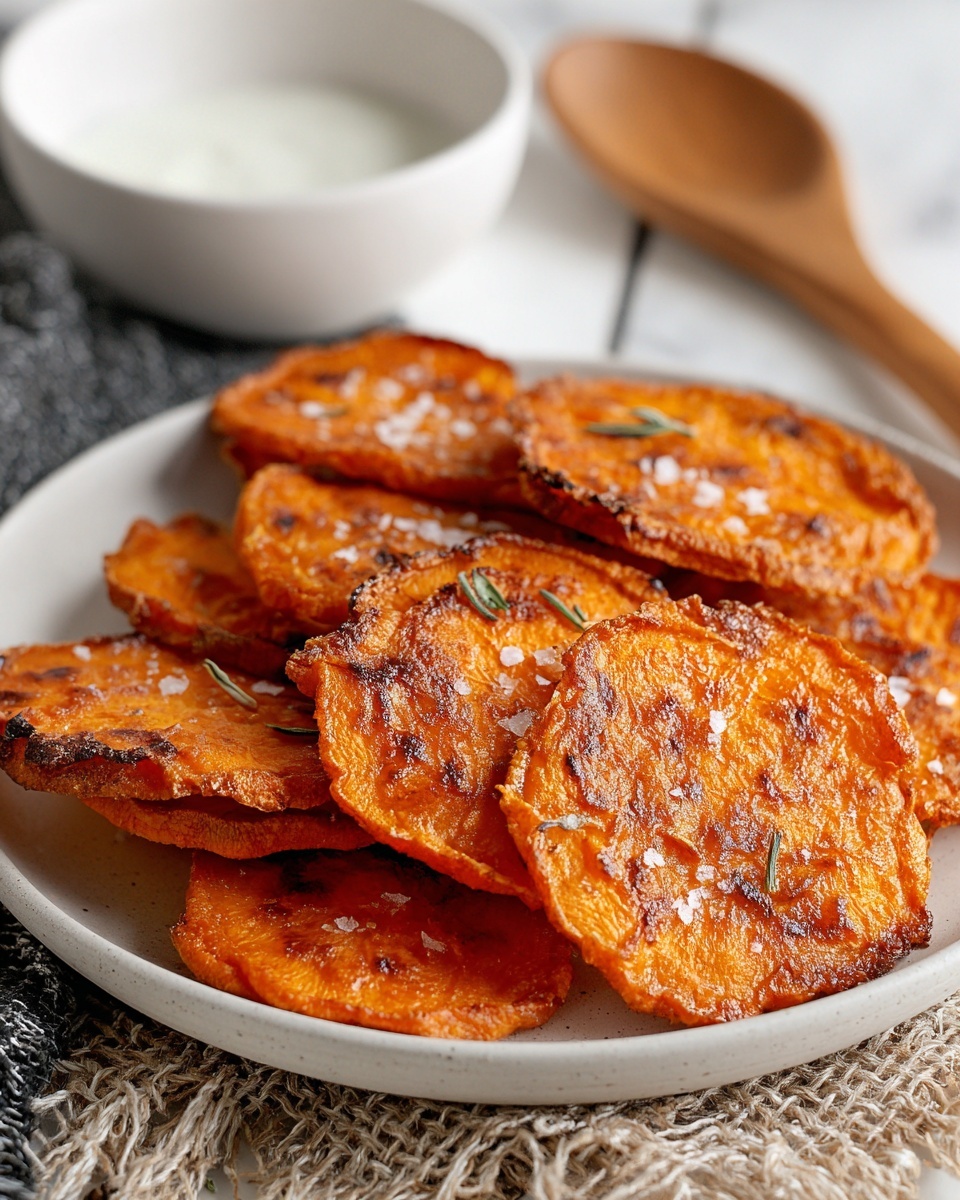 Crispy Smashed Sweet Potatoes with Garlic Yogurt Dipping Sauce Recipe - Recipe Image