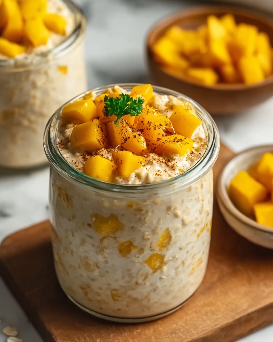 Mango Lassi Overnight Oats Recipe - Recipe Image