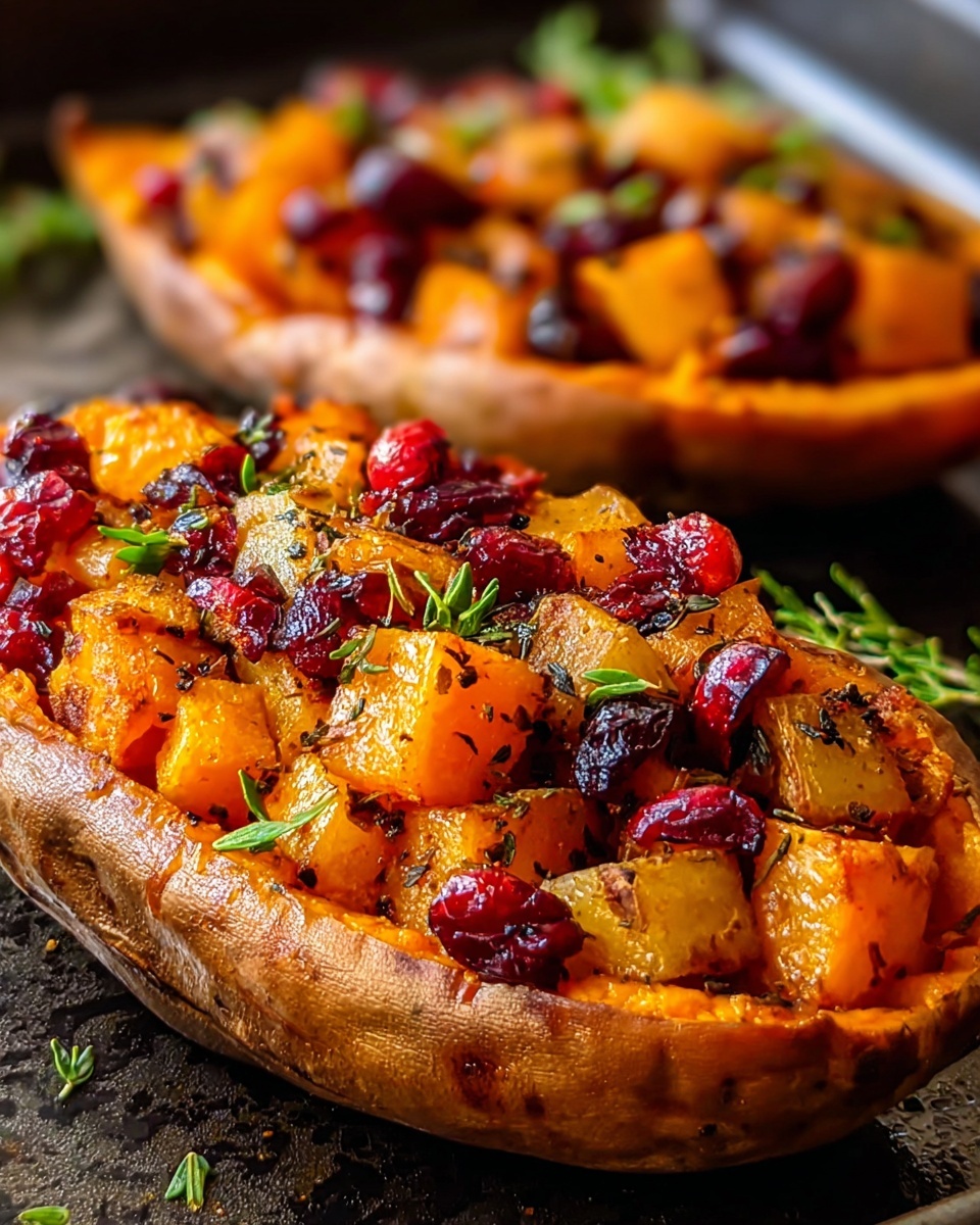 Cranberry Apple Twice-Baked Sweet Potatoes Recipe - Recipe Image