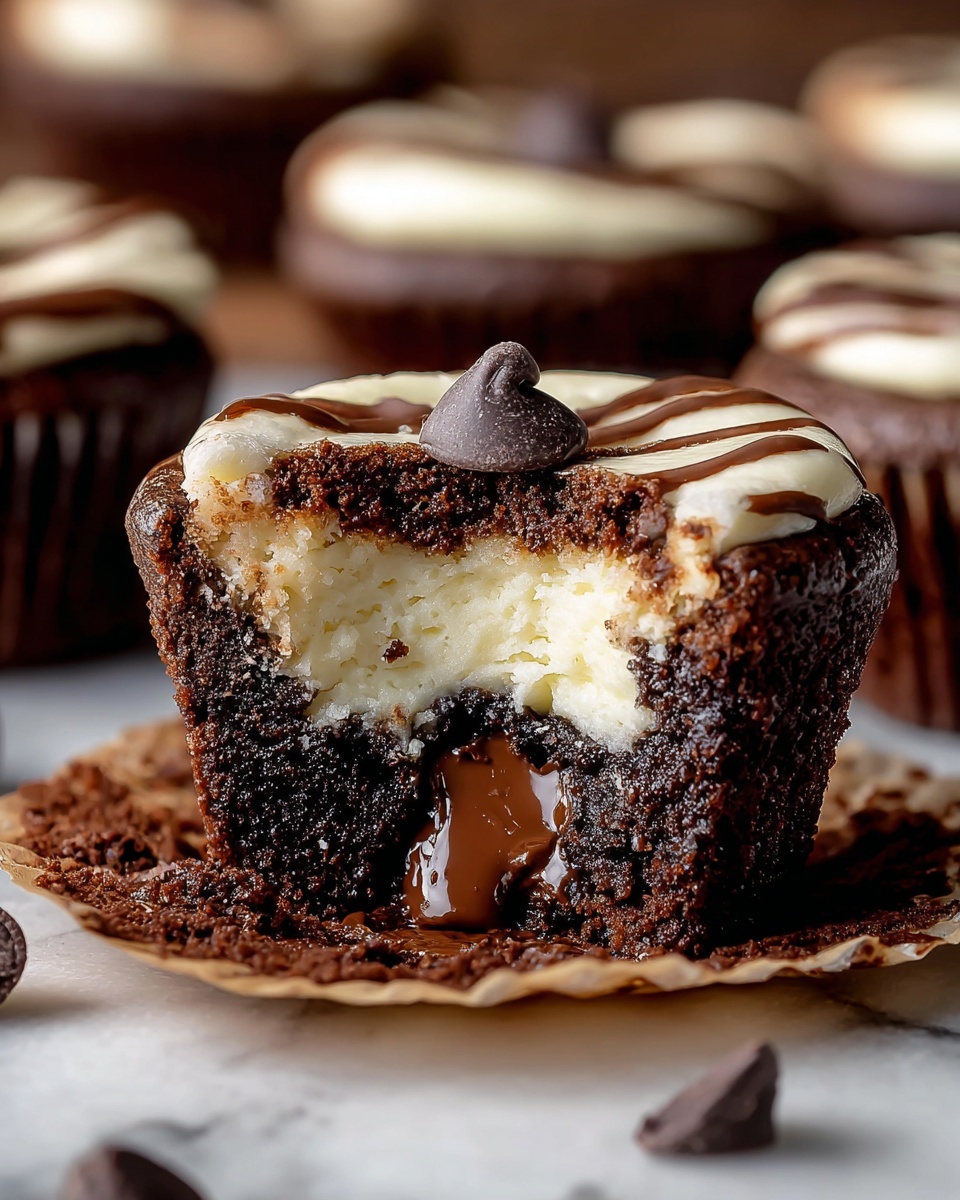Cheesecake Stuffed Chocolate Muffins Recipe - Recipe Image