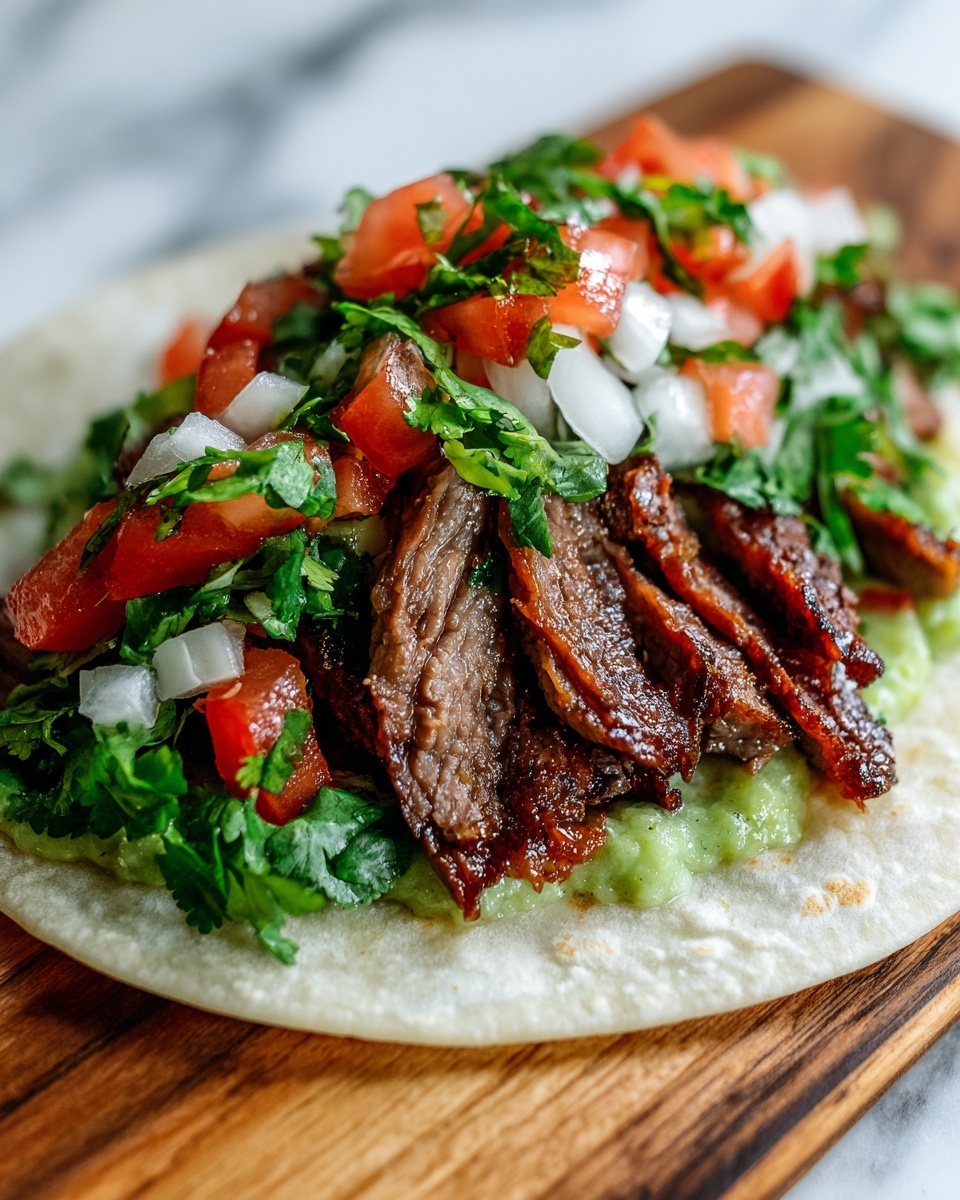 Mexican Tostadas de Beef Carne Asada Recipe - Recipe Image