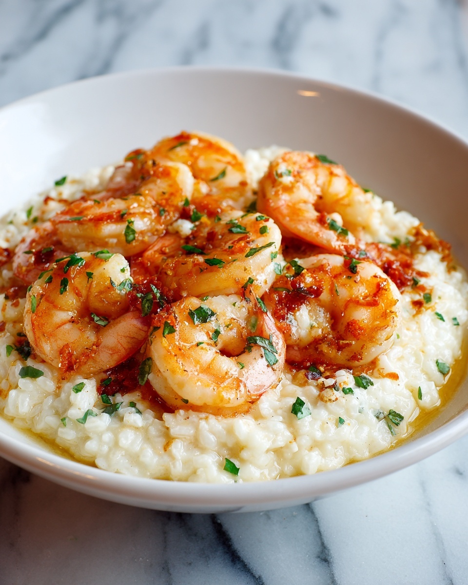 Creamy Garlic Butter Shrimp Bowl with Herb Rice Recipe - Recipe Image
