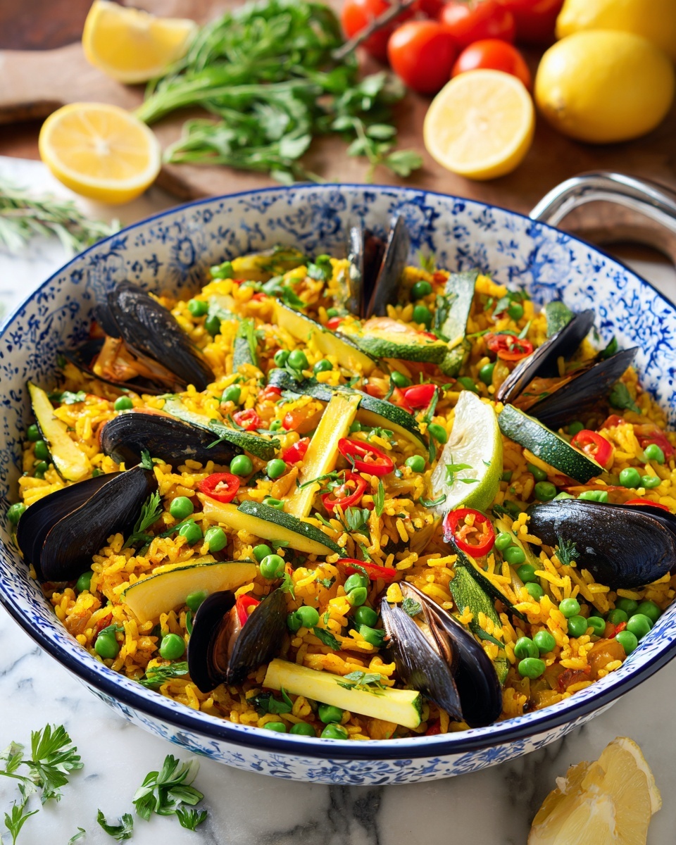 Vegetable Paella with Saffron Rice Recipe - Recipe Image