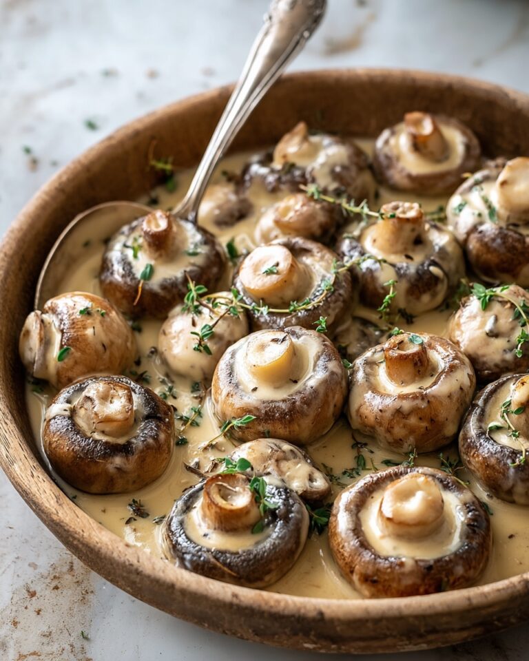 Creamy Garlic Butter Tuscan Mushrooms Recipe