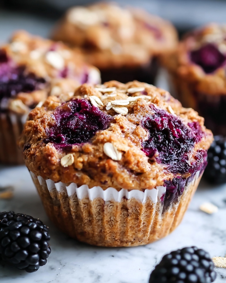 Blackberry Cinnamon Swirl Oatmeal Muffins Recipe - Recipe Image