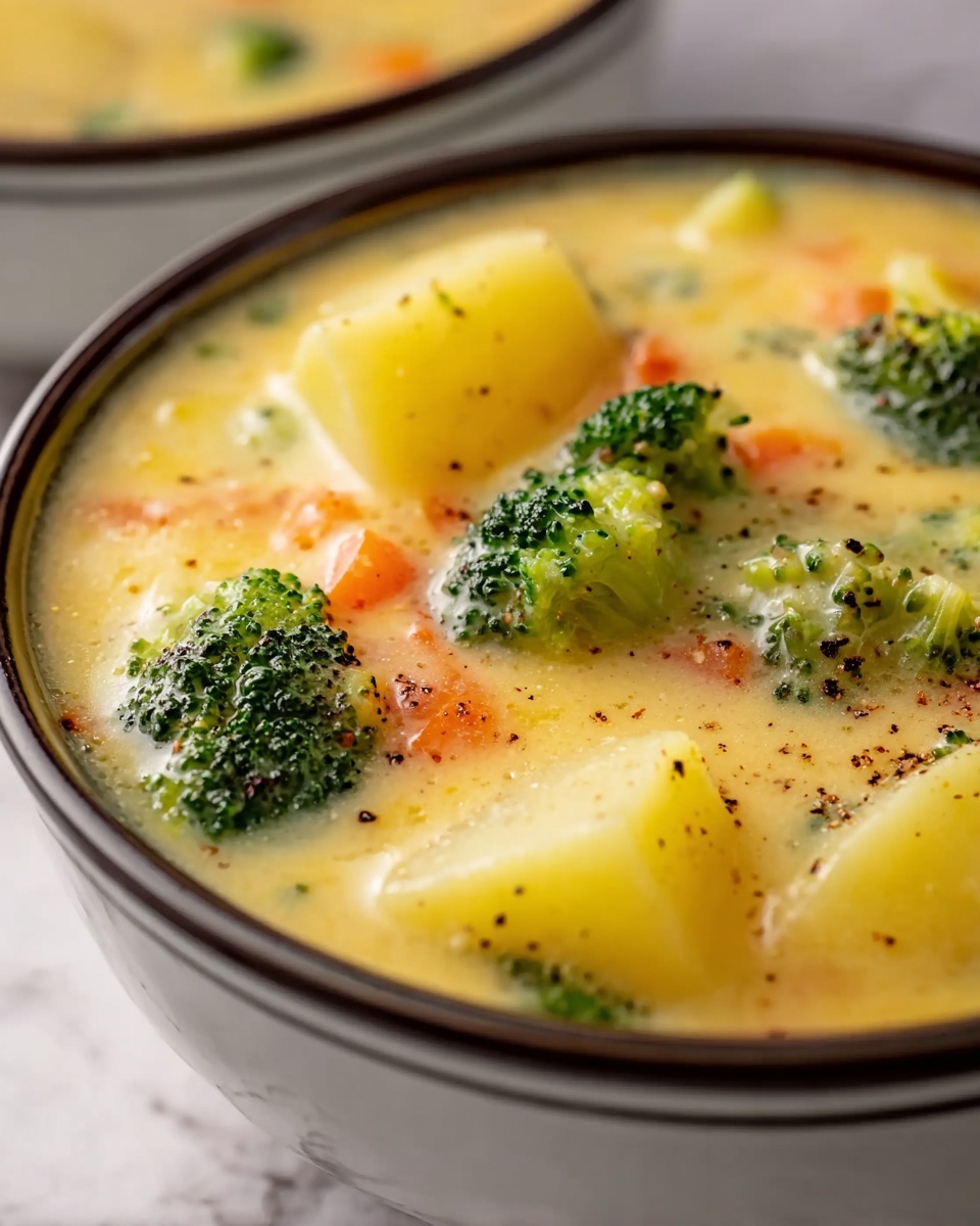 Cheddar Broccoli Potato Soup Recipe - Recipe Image