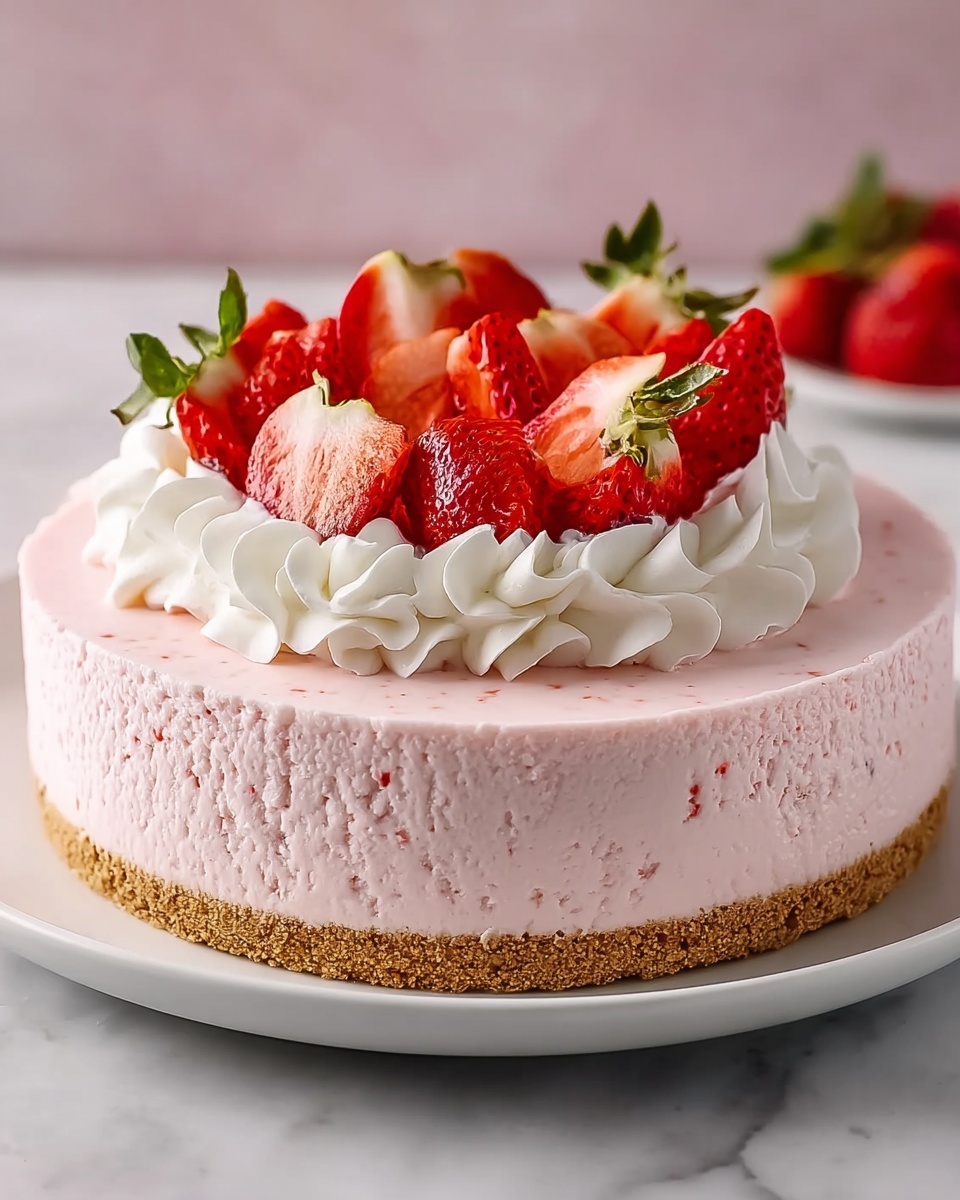 No Bake Strawberry Cheesecake Recipe - Recipe Image
