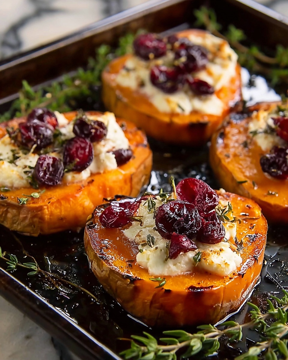 Sweet Potato Rounds with Goat Cheese & Cranberries Recipe - Recipe Image