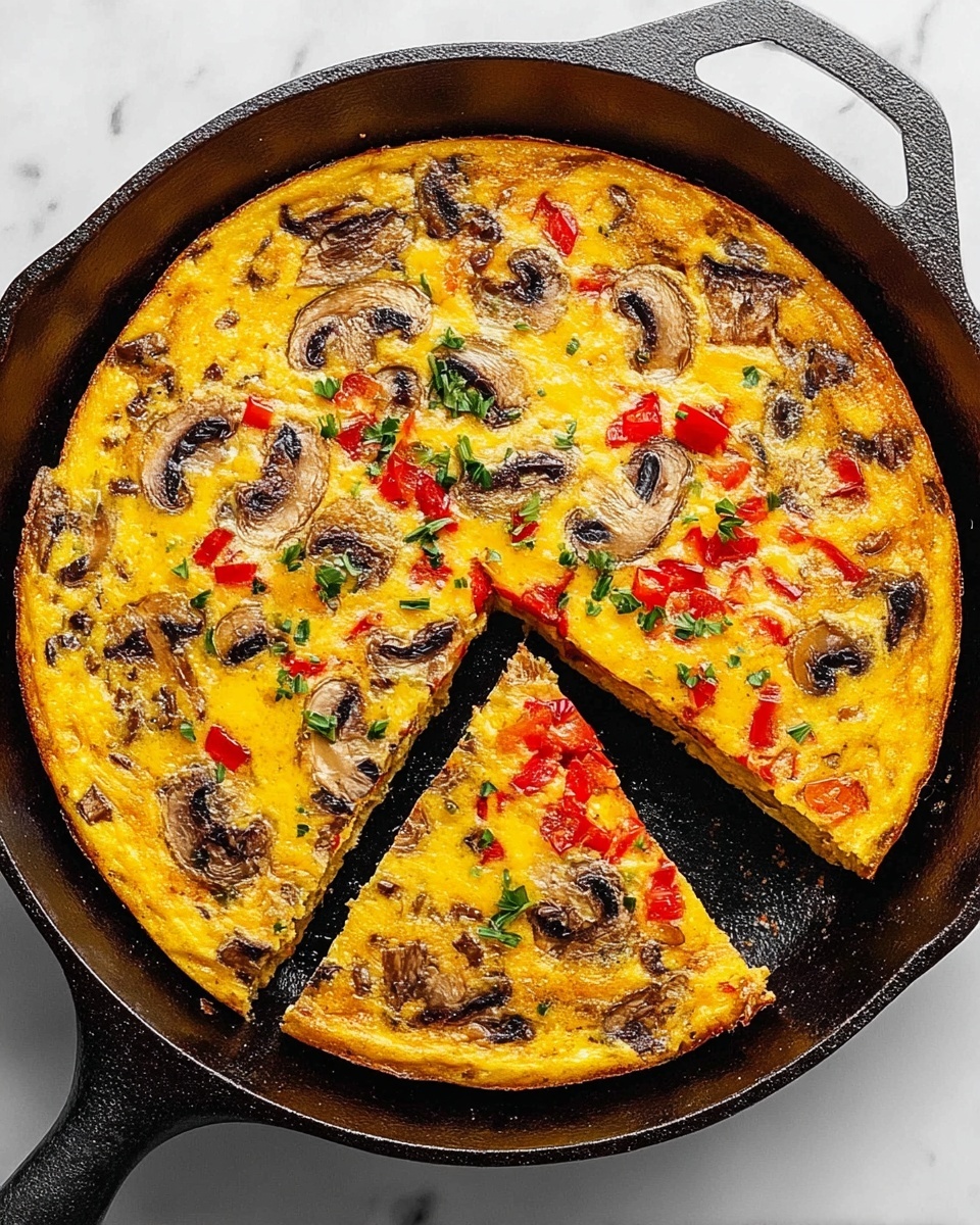 Vegetable Mushroom and Bell Pepper Frittata Recipe - Recipe Image