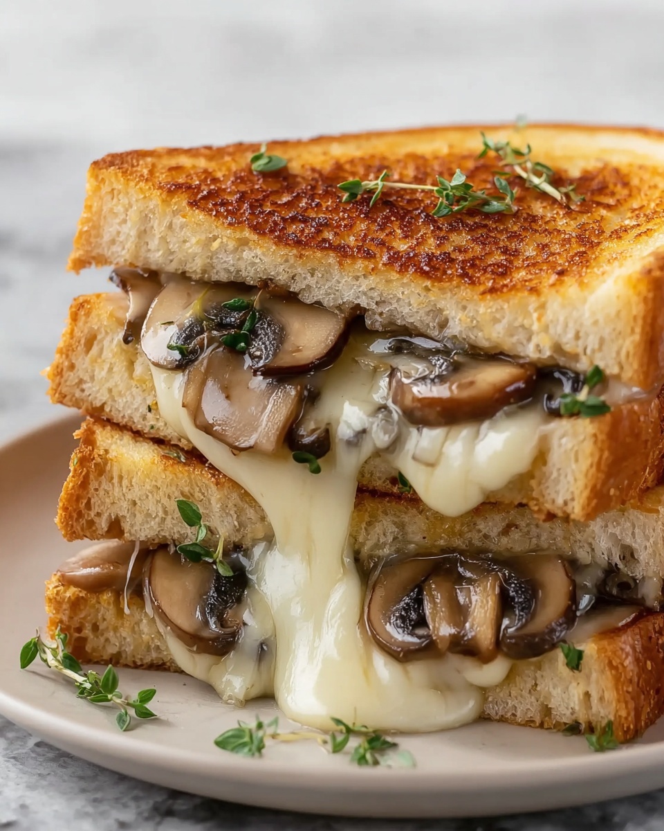 Cheesy Mushroom Melt Sandwich Recipe - Recipe Image