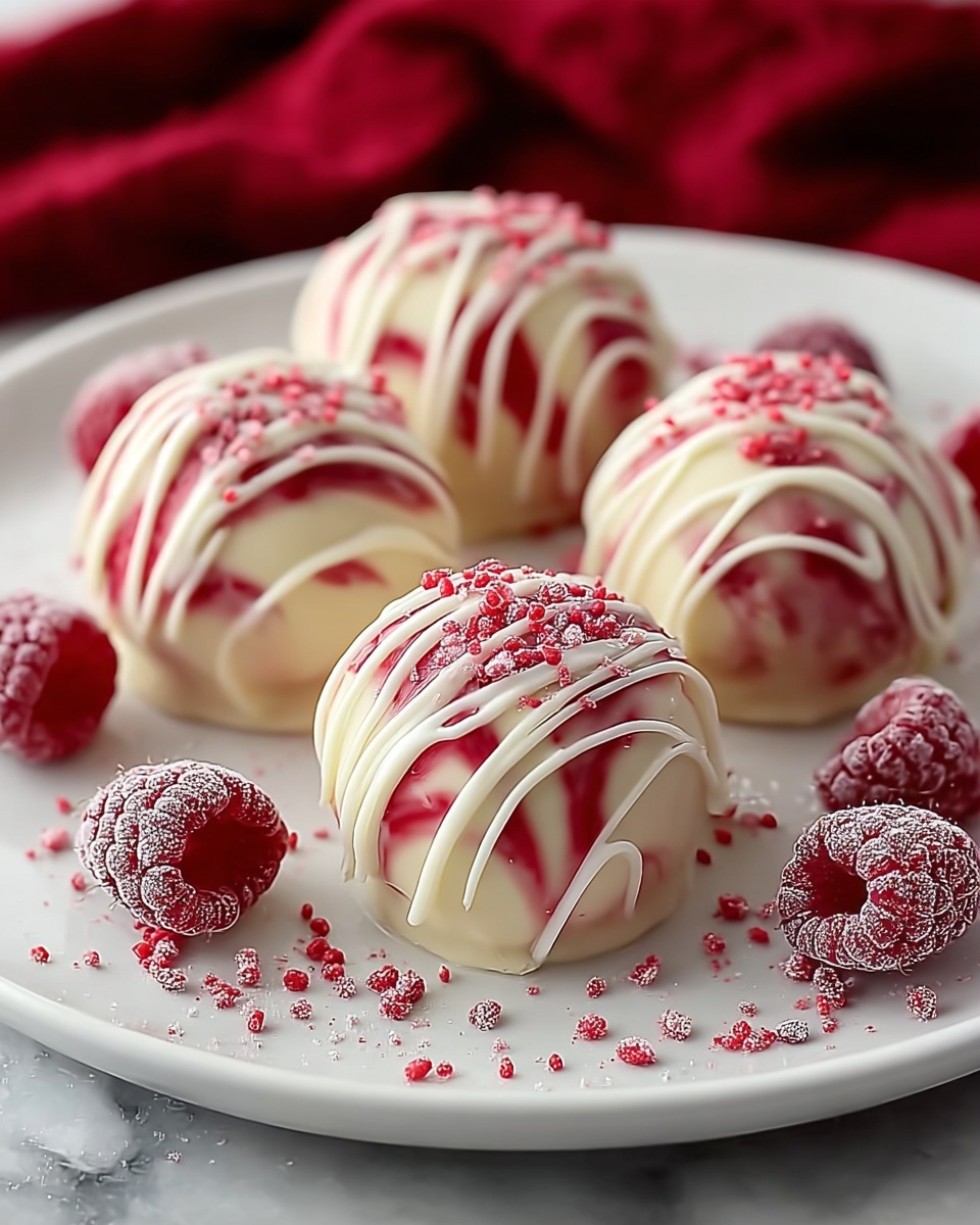 White Chocolate Raspberry Cheesecake Balls Recipe - Recipe Image