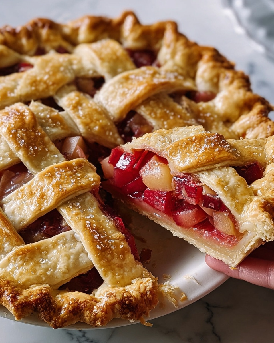 Cherry Rhubarb Pie Recipe - Recipe Image