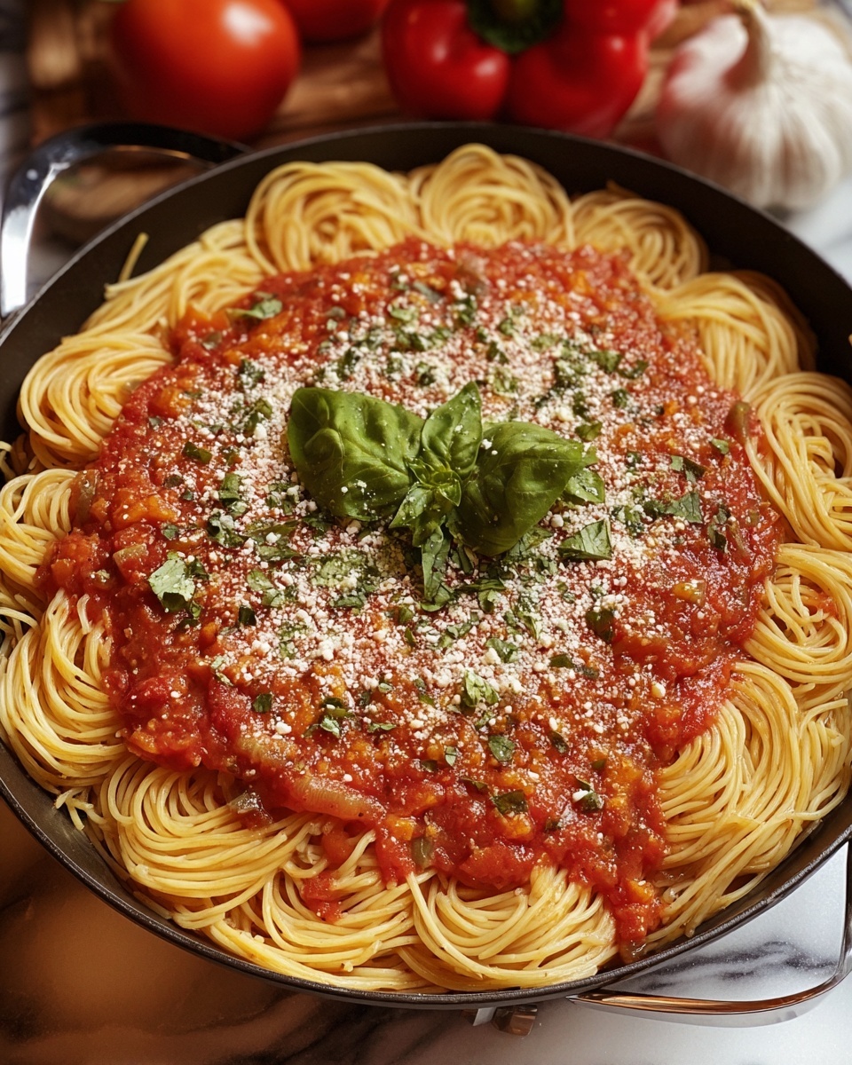 Homemade Spaghetti with Fresh Tomato Basil Sauce Recipe - Recipe Image