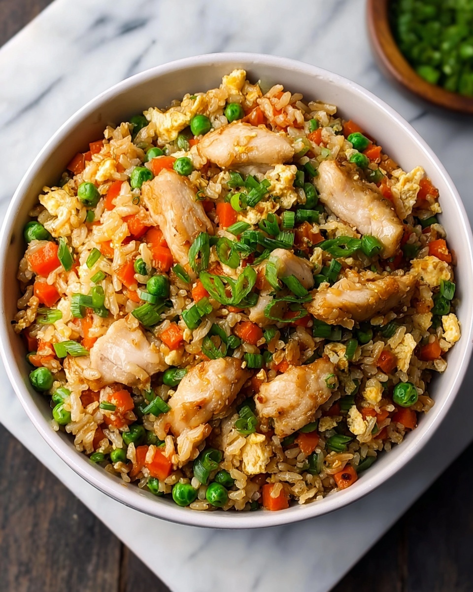 High-Protein Crispy Garlic Chicken Fried Rice Recipe - Recipe Image