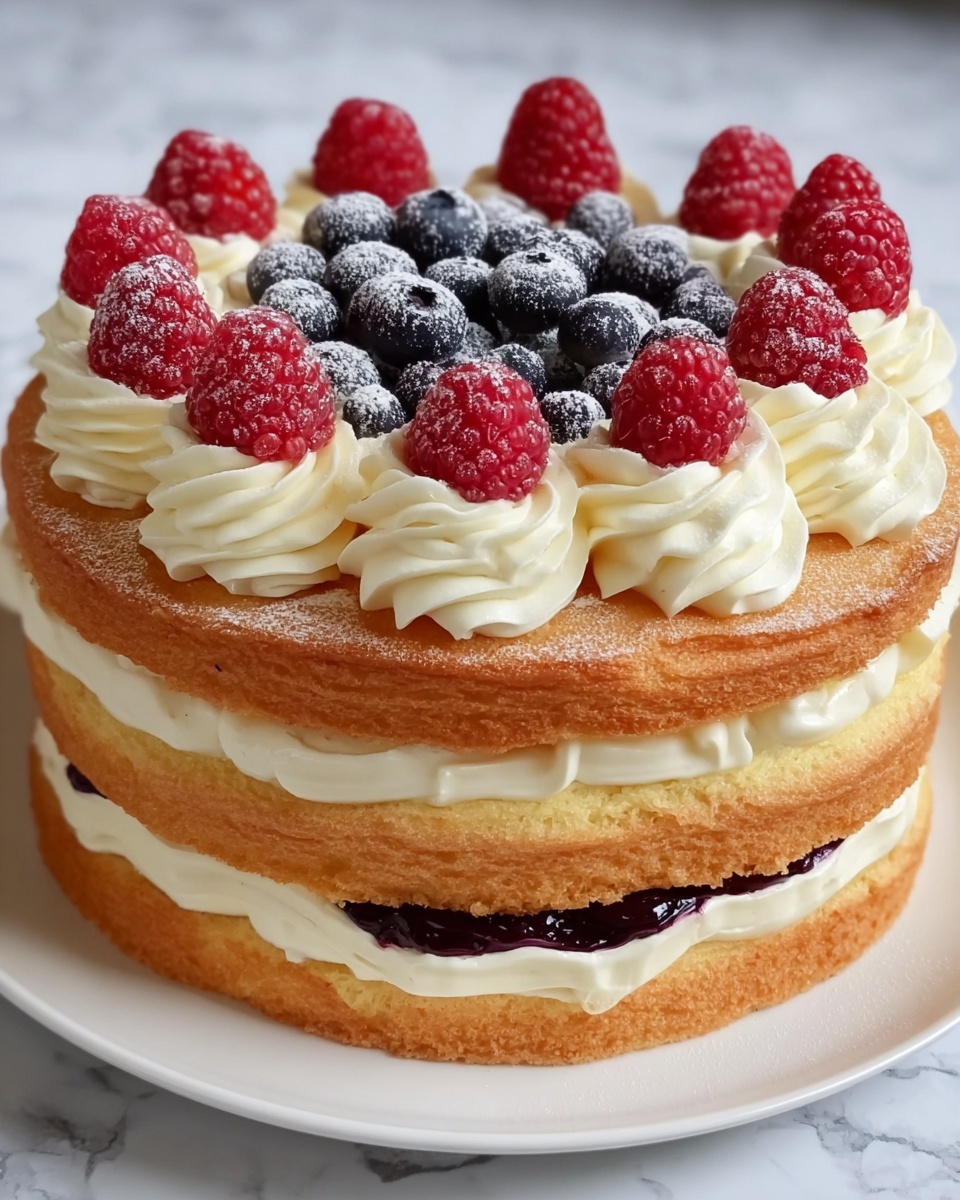 Puff Pastry Cream and Berry Cake Recipe - Recipe Image