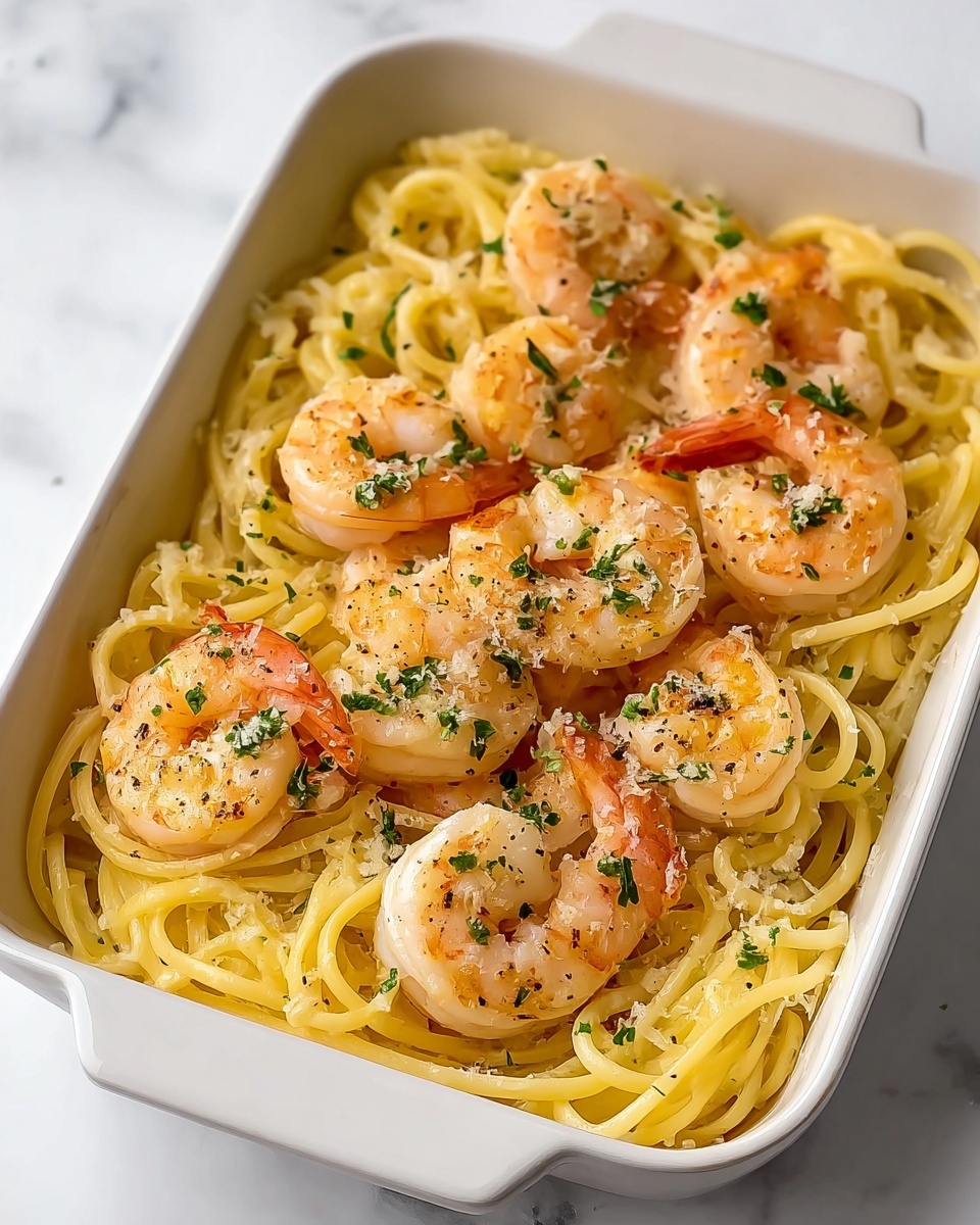 Baked Shrimp Scampi with Lemon and Parmesan Recipe - Recipe Image