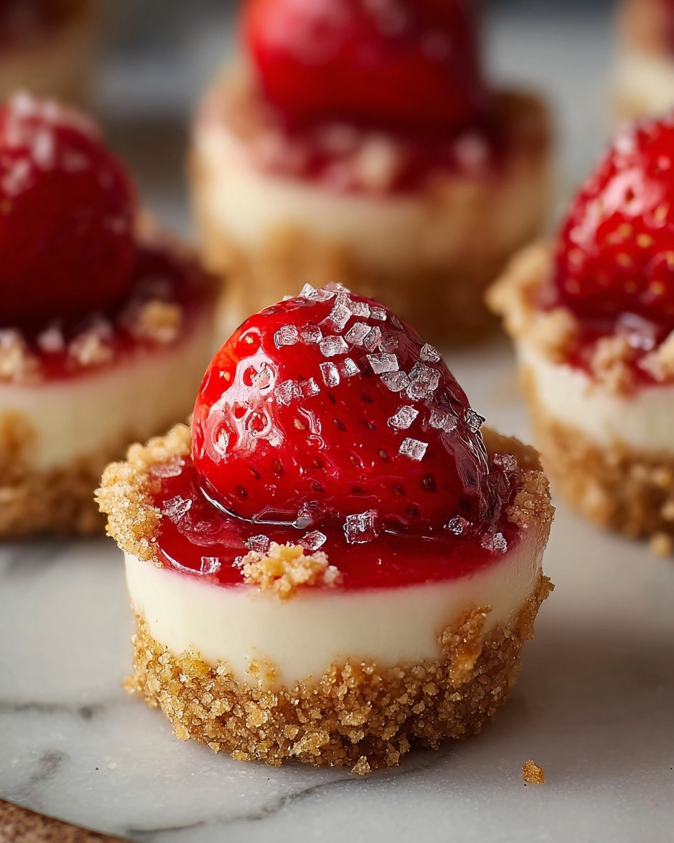 Mini Strawberry Crunch Cheesecake Bites Recipe - Recipe Image