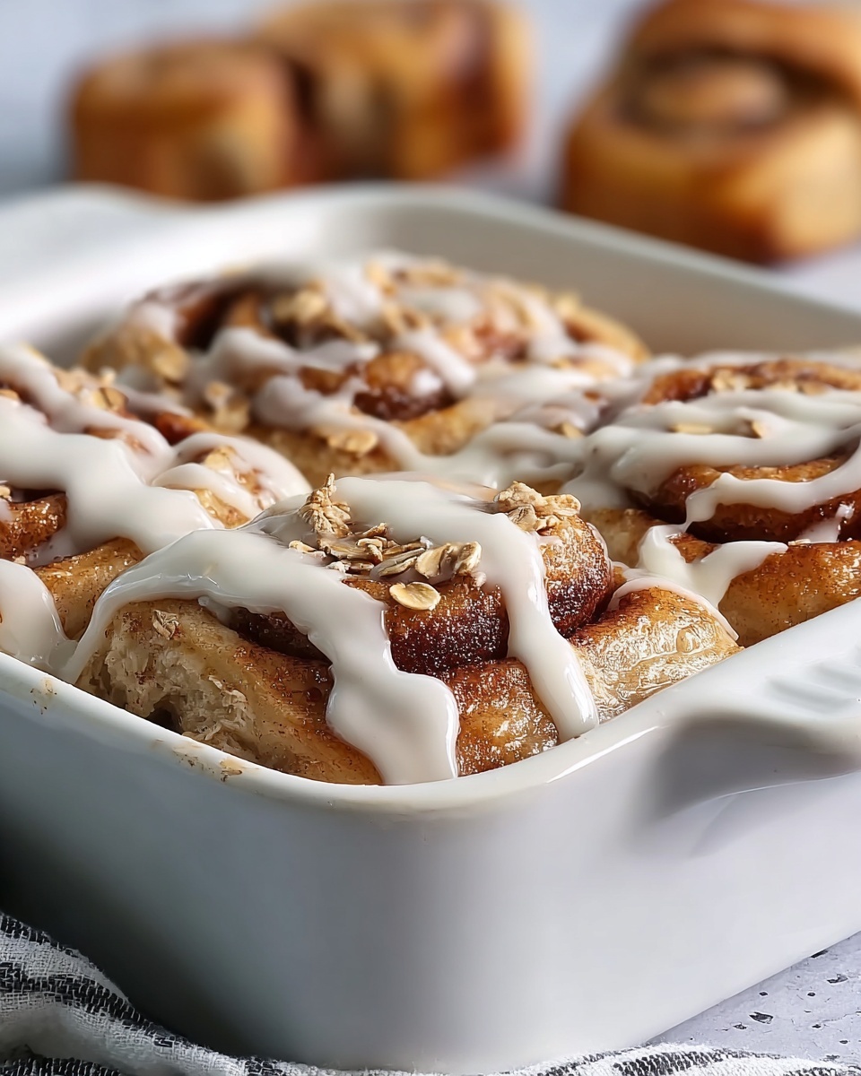 High-Protein Cinnamon Roll Baked Oatmeal Recipe - Recipe Image