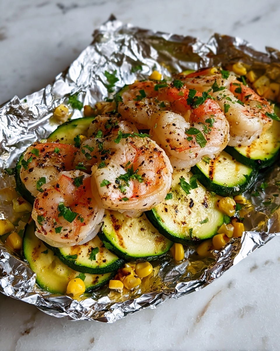 Grilled Shrimp, Zucchini, and Corn Foil Packets Recipe - Recipe Image