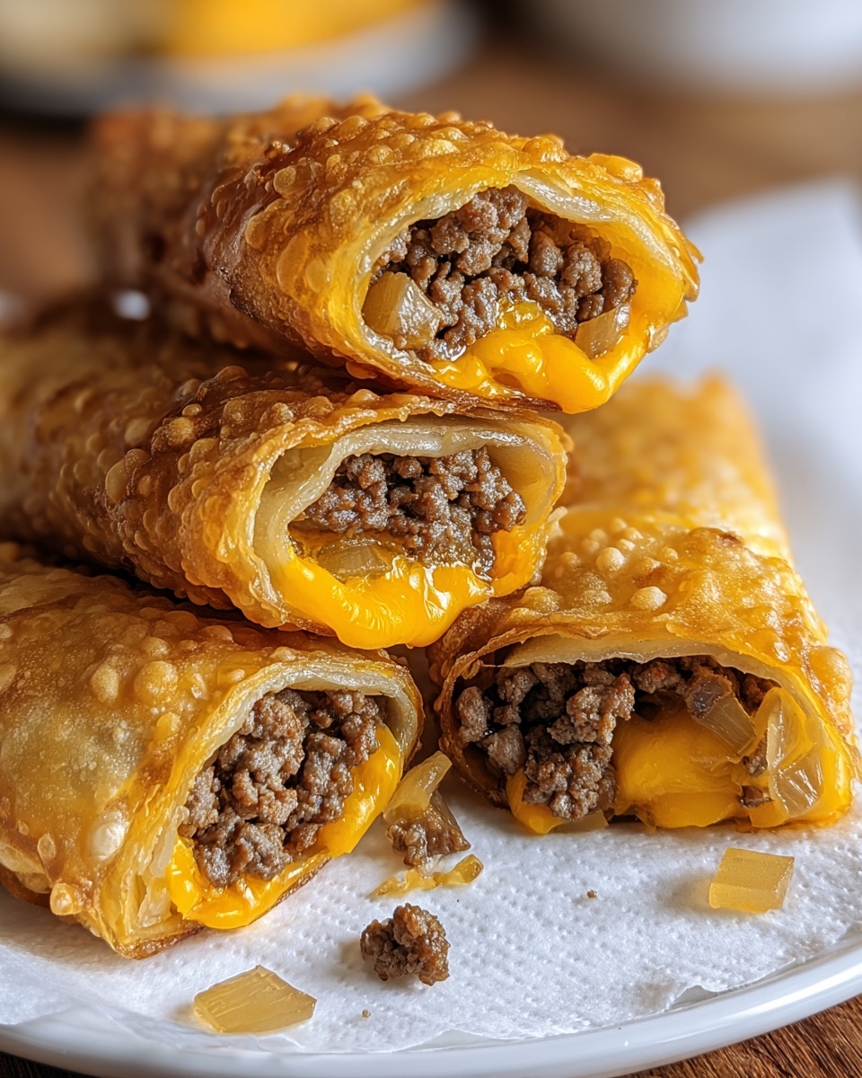 Air Fryer Loaded Cheeseburger Egg Rolls Recipe - Recipe Image