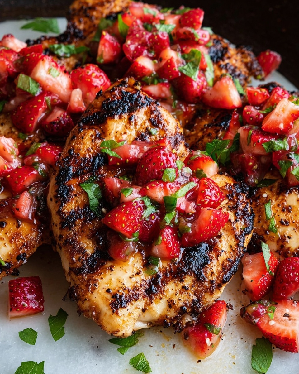 Cilantro Lime Grilled Chicken with Strawberry Salsa Recipe - Recipe Image