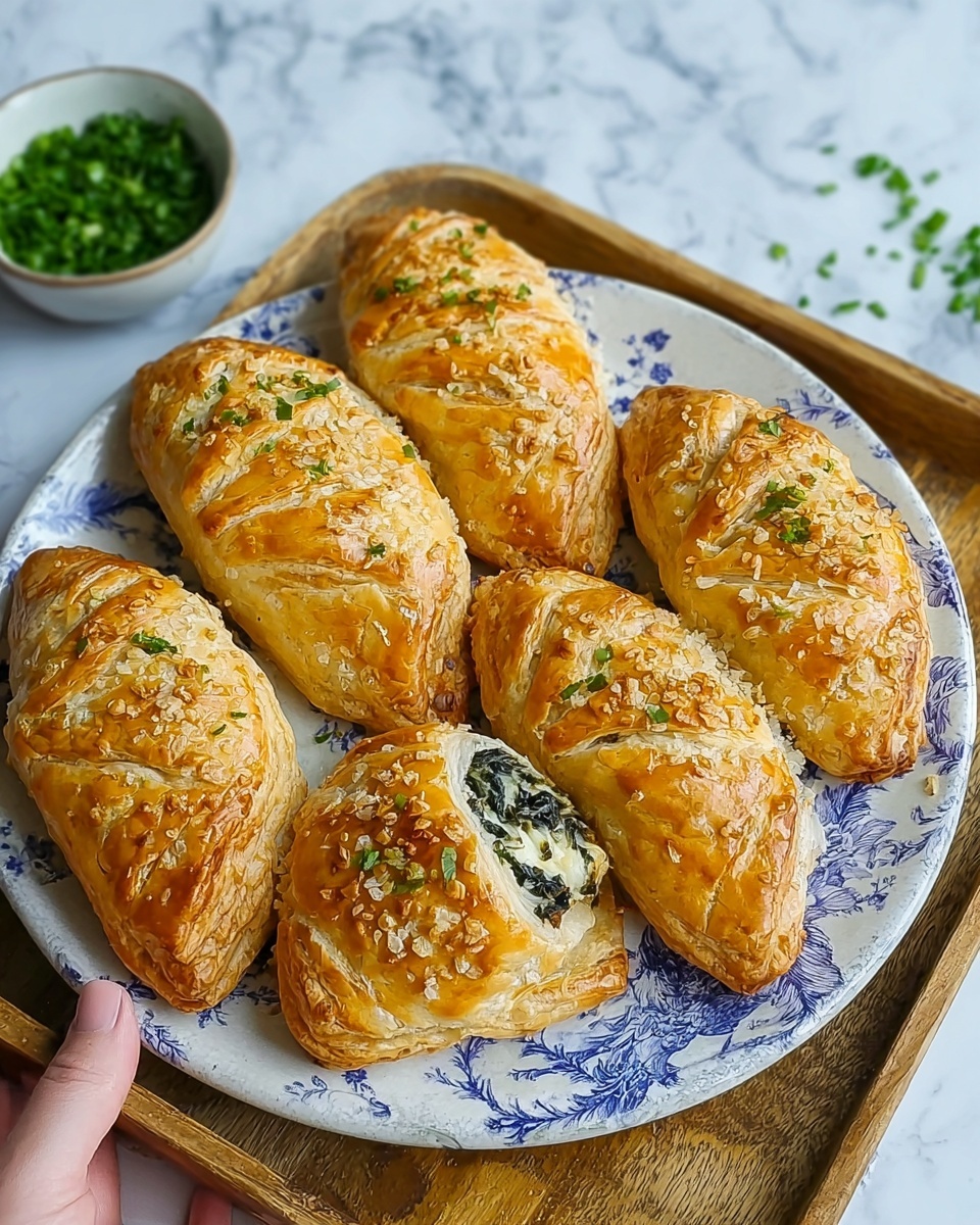 Spinach and Feta Puff Pastry Twists Recipe - Recipe Image