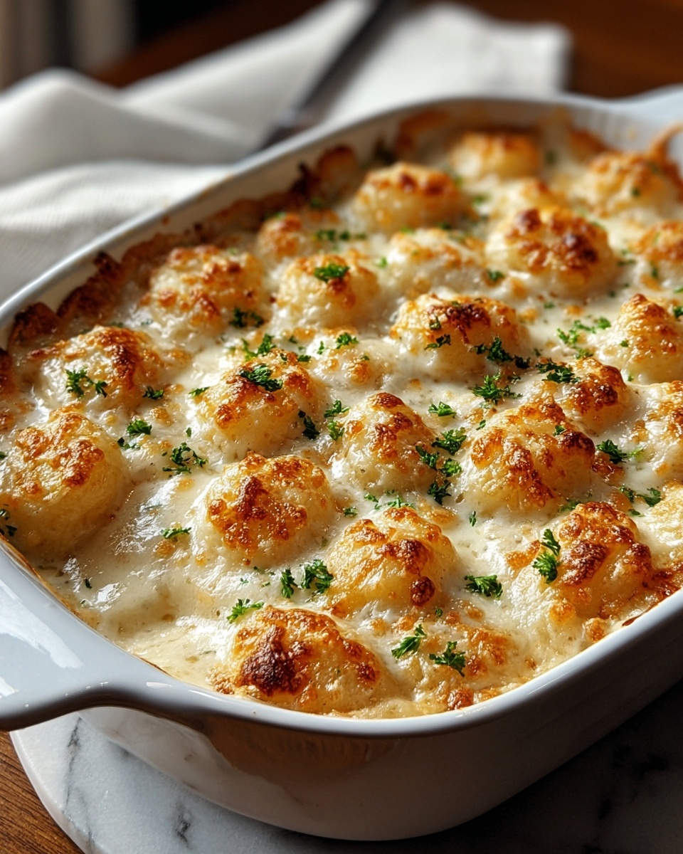 Chicken Alfredo Tater Tot Casserole Recipe - Recipe Image