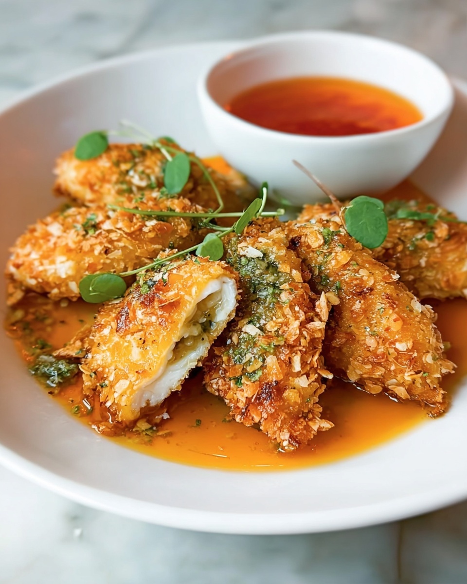 Coconut-Crusted Chicken Tenders with Pineapple Dipping Sauce Recipe - Recipe Image