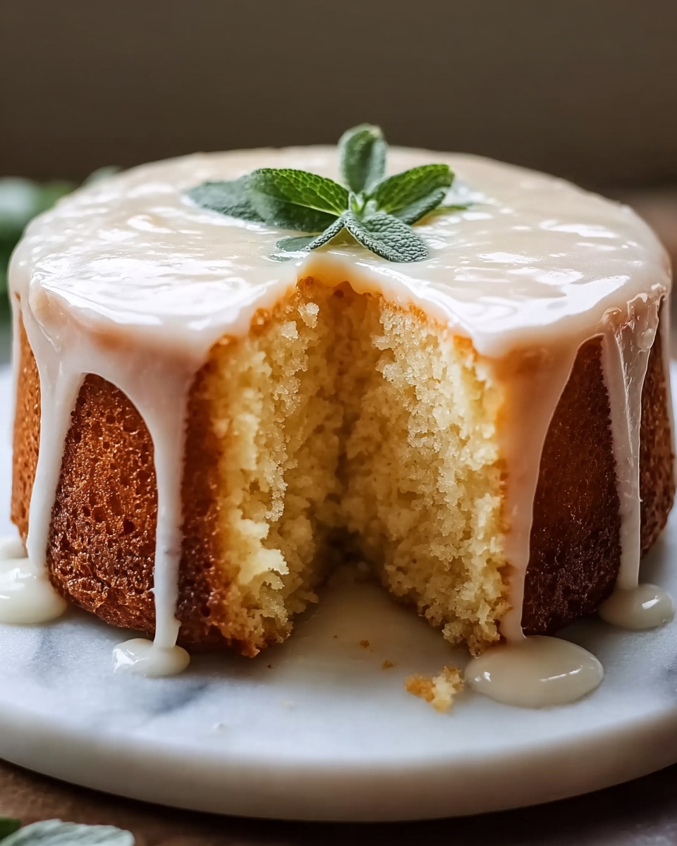 Classic Pound Cake with Vanilla and Almond Glaze Recipe - Recipe Image