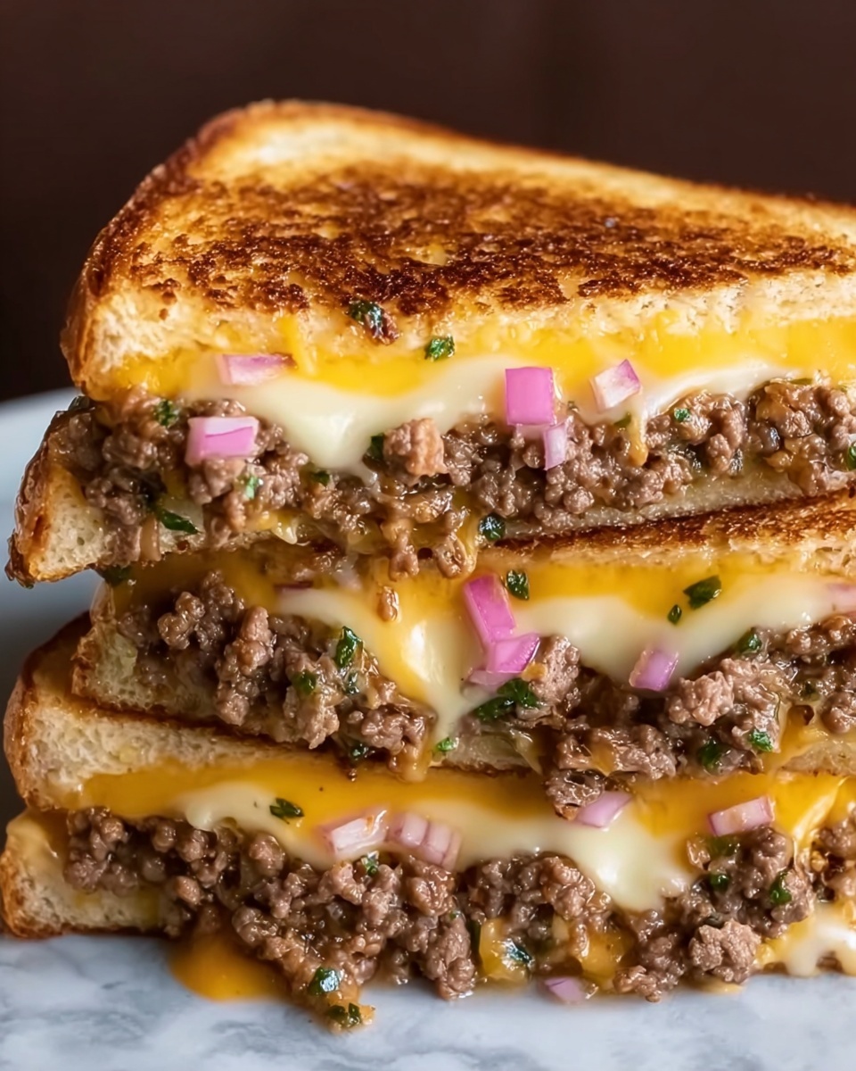 Ground Beef Grilled Cheese Sandwich Recipe - Recipe Image