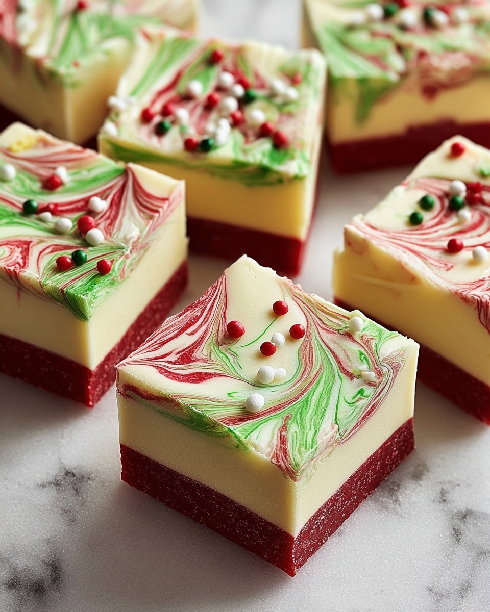 Christmas Marbled White Chocolate Fudge Recipe - Recipe Image