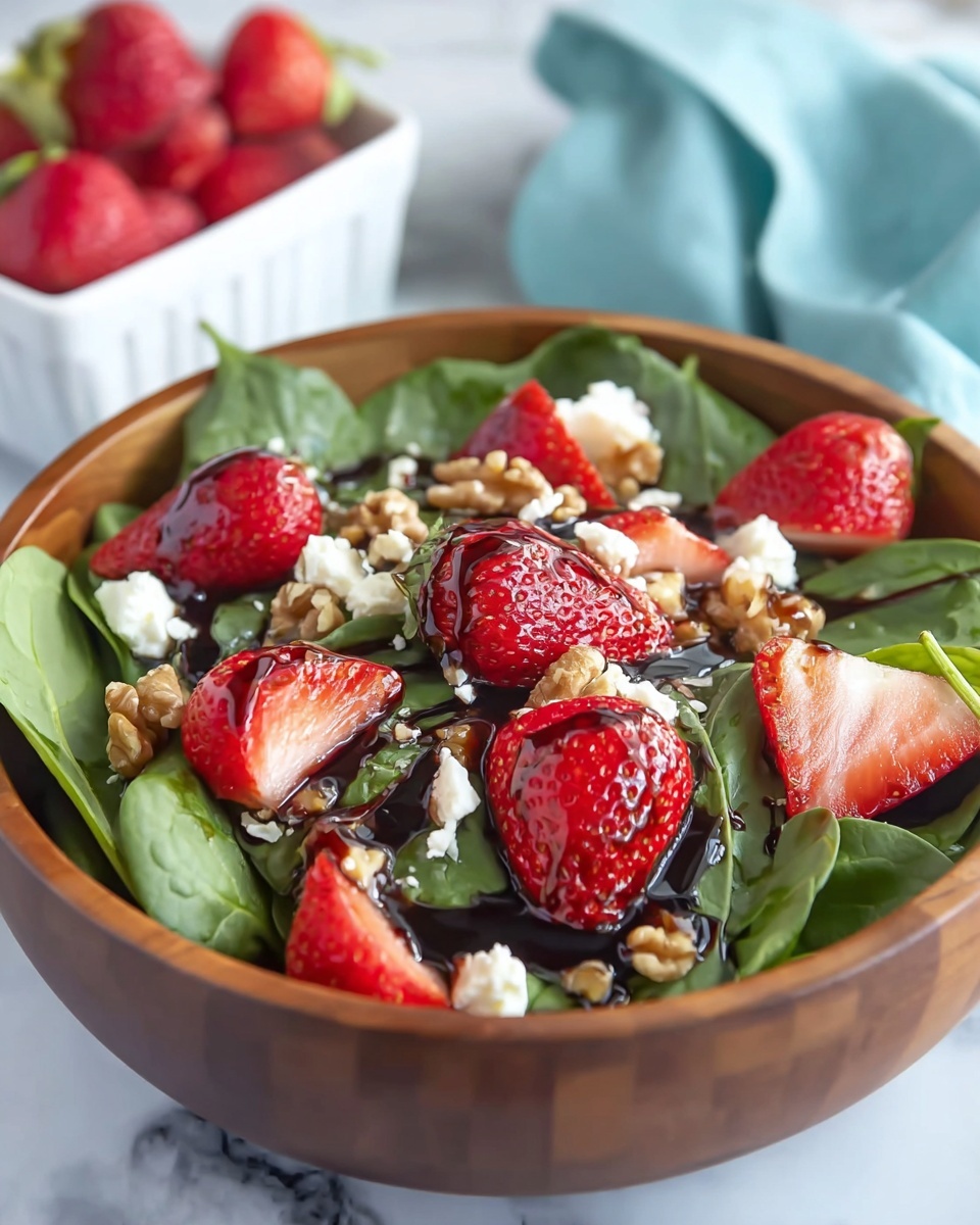 Spinach Strawberry Salad with Feta Cheese Recipe - Recipe Image