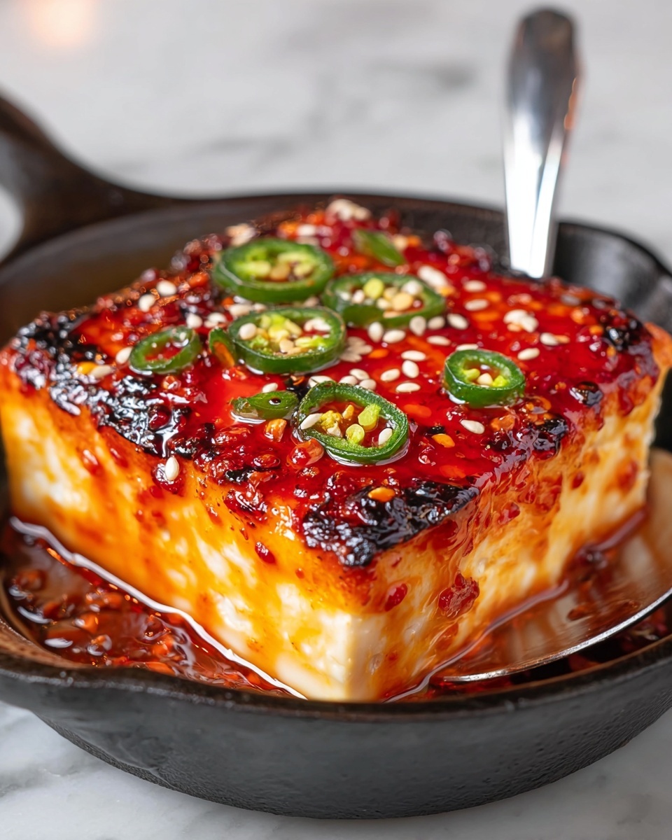 Swicy Baked Feta with Gochujang Honey Glaze Recipe - Recipe Image