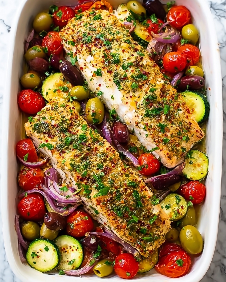 Mediterranean Baked Fish Recipe - Recipe Image