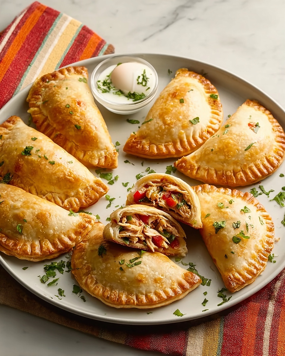 Golden Chicken Empanadas with Flaky Pastry Recipe - Recipe Image