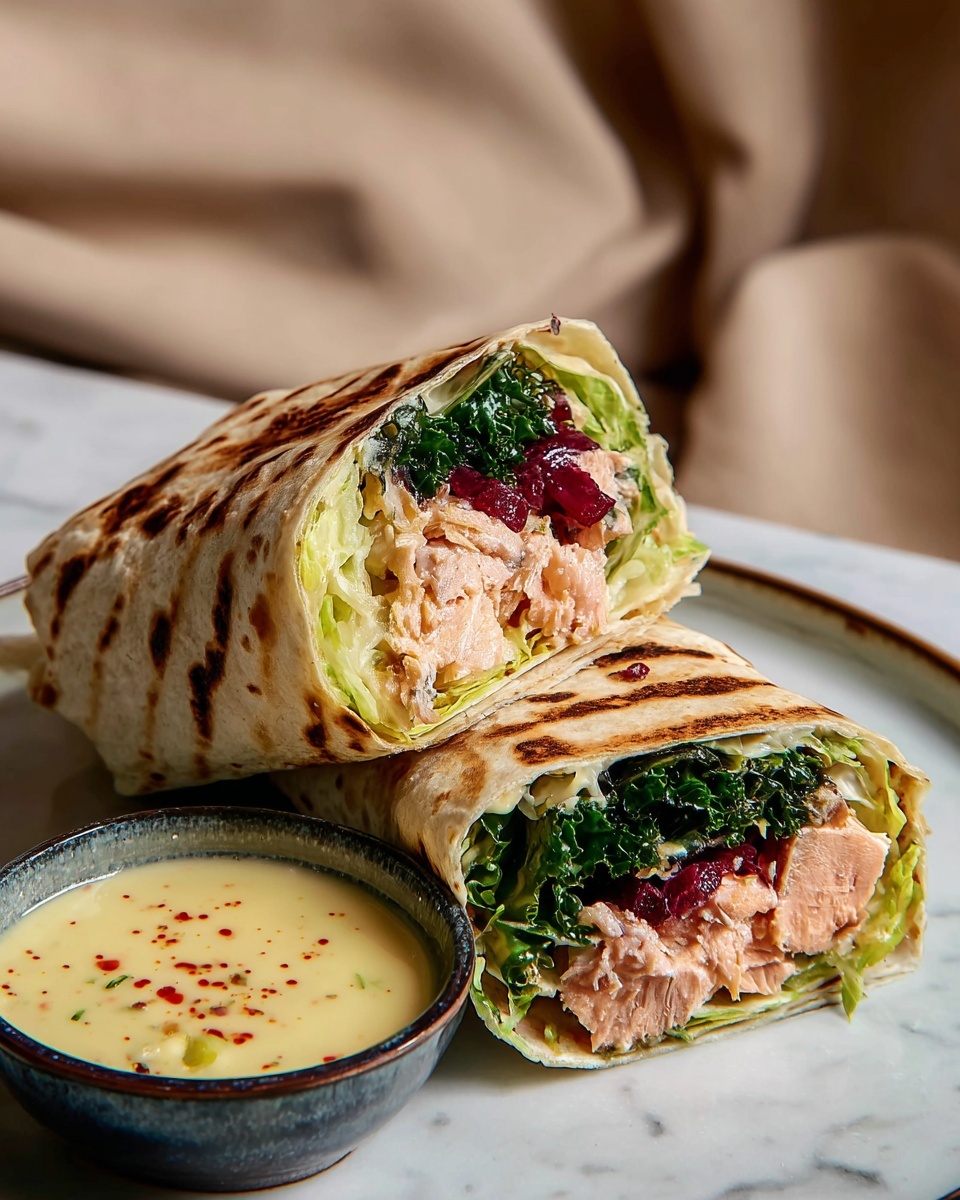 Blackened Salmon Caesar Wraps Recipe - Recipe Image