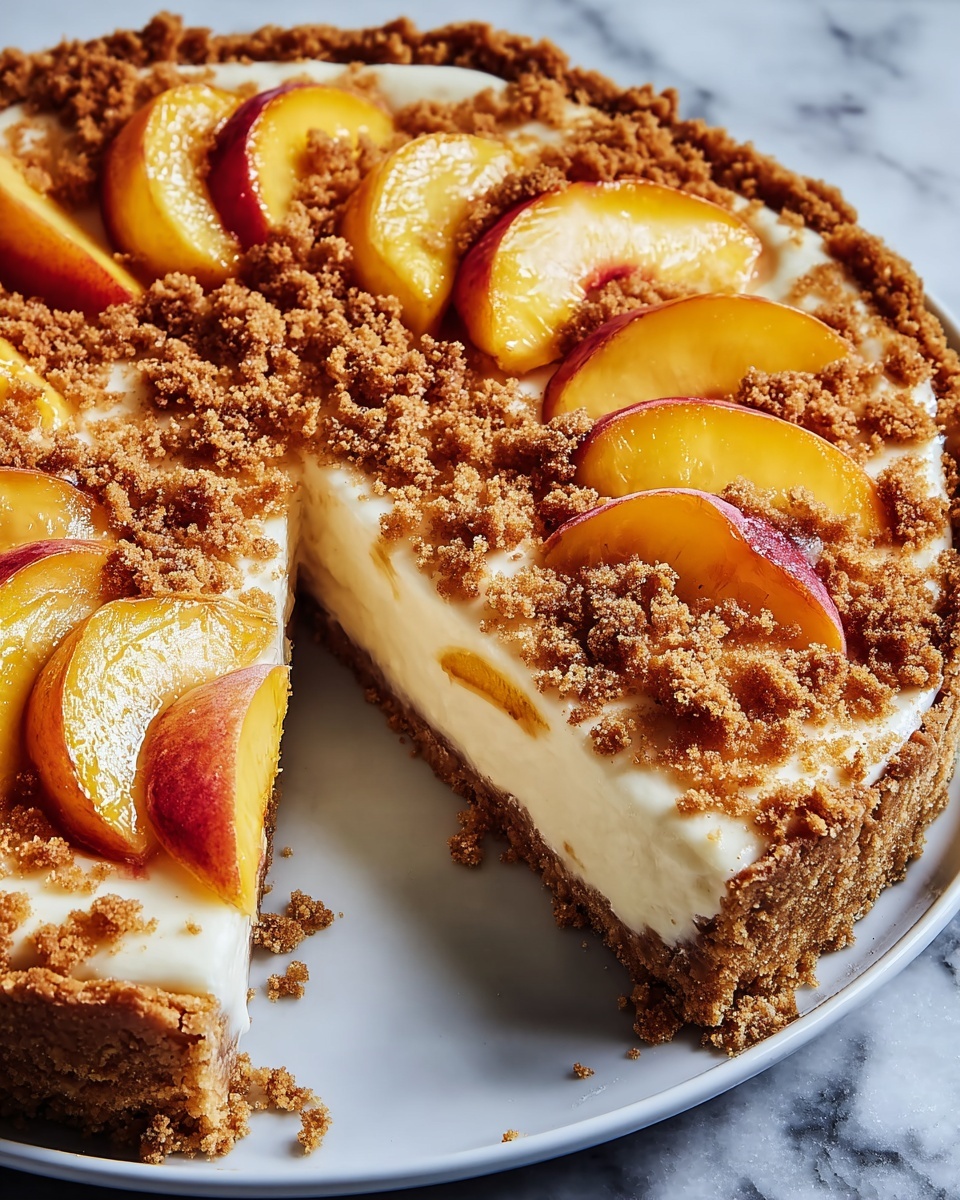 Peach Cobbler Cheesecake Recipe - Recipe Image
