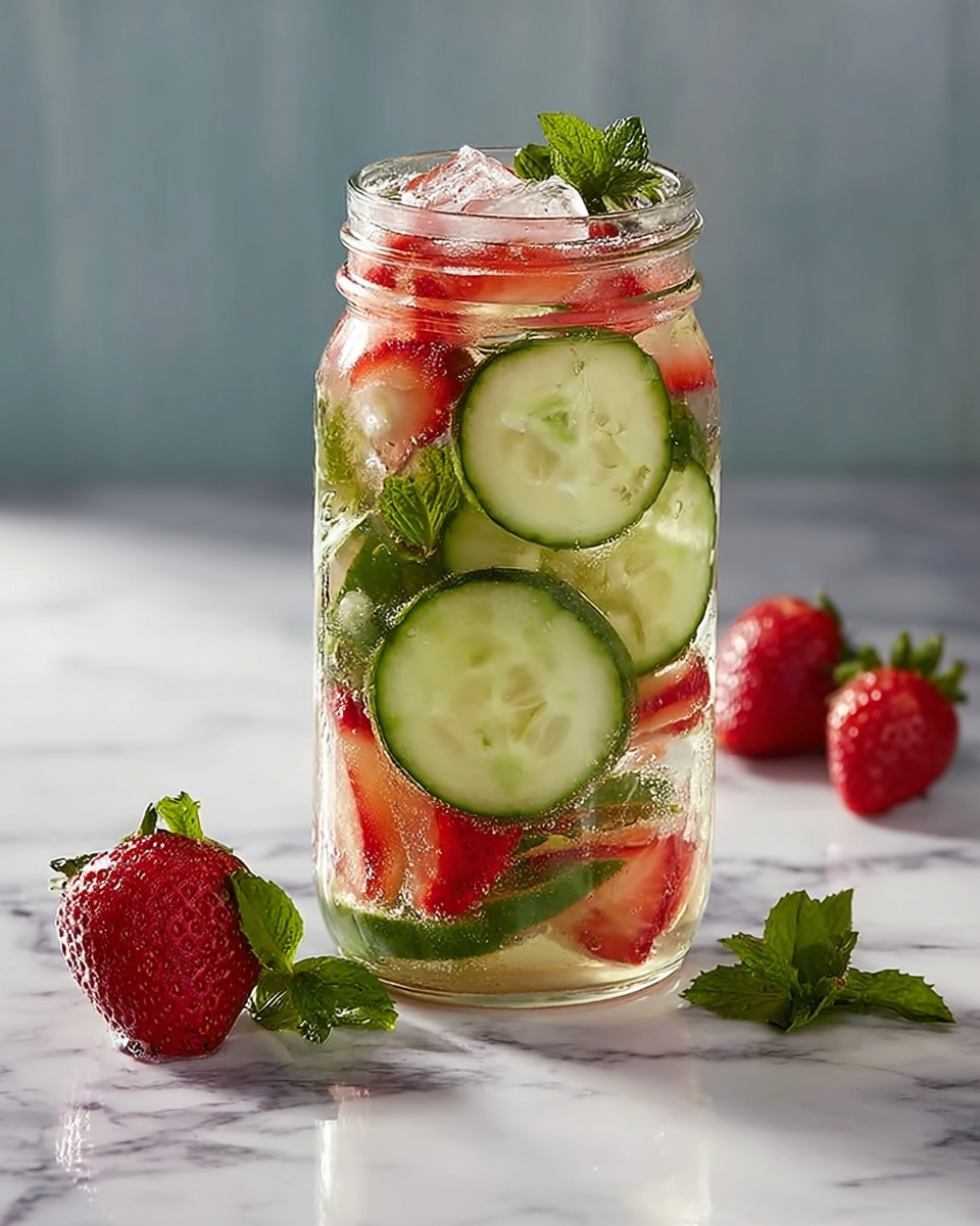 Strawberry Cucumber Lime Infused Water Recipe - Recipe Image
