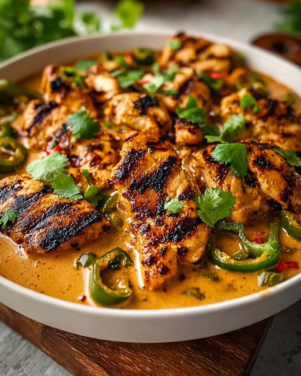 Smoky Jalapeño Popper Soup with Grilled Chicken Recipe - Recipe Image