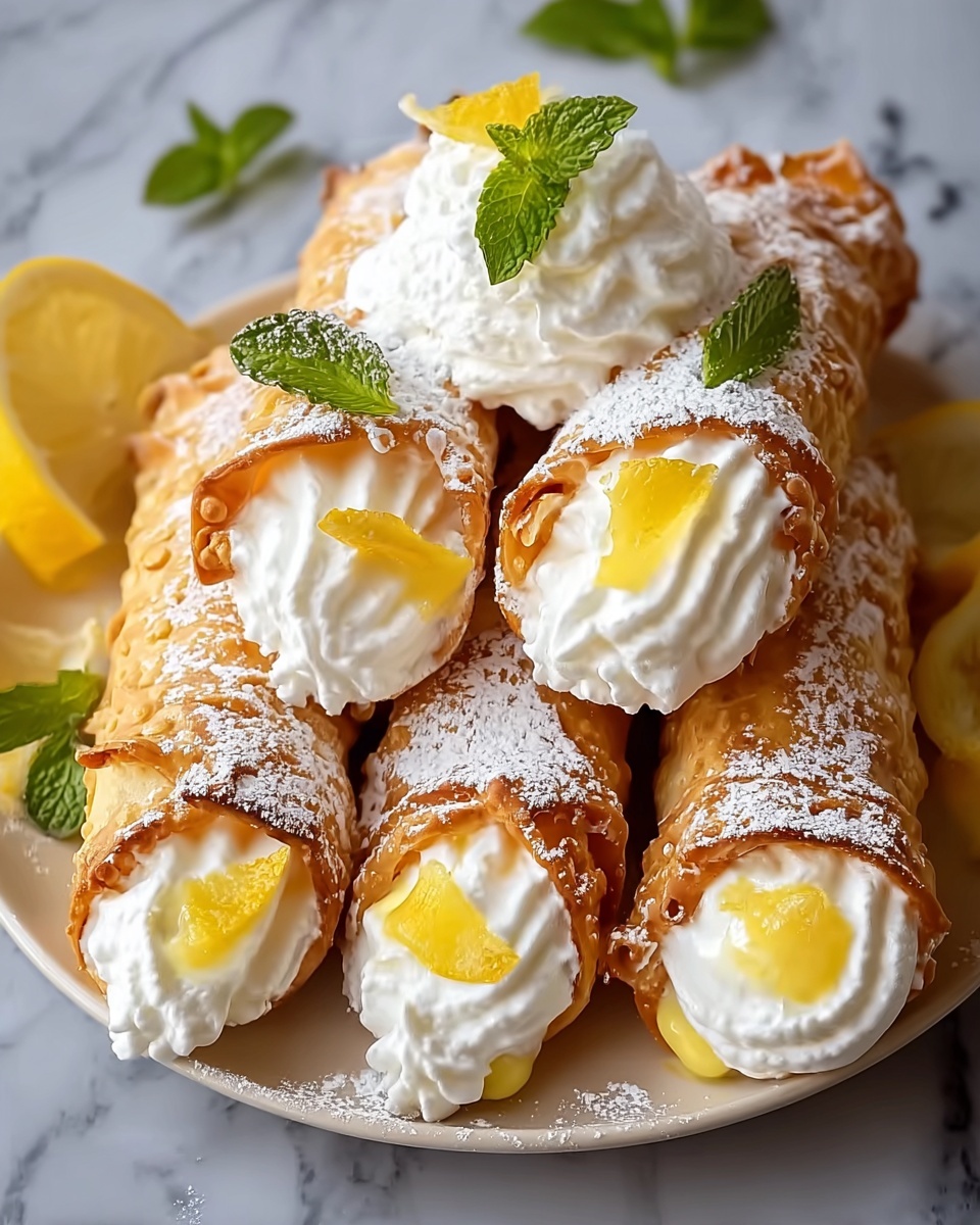 Zesty Lemon Meringue Pie Cannolis Recipe - Recipe Image