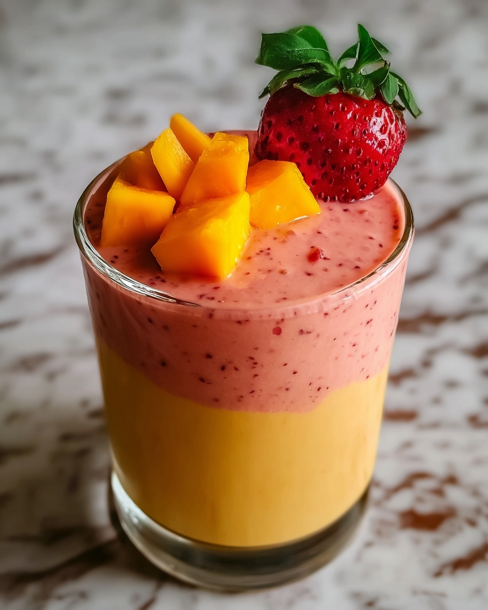 Tropical Strawberry Mango Smoothie Recipe - Recipe Image