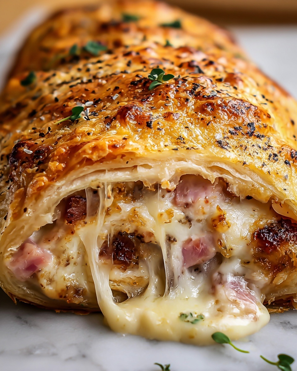 Chicken Cordon Bleu Stromboli Recipe - Recipe Image