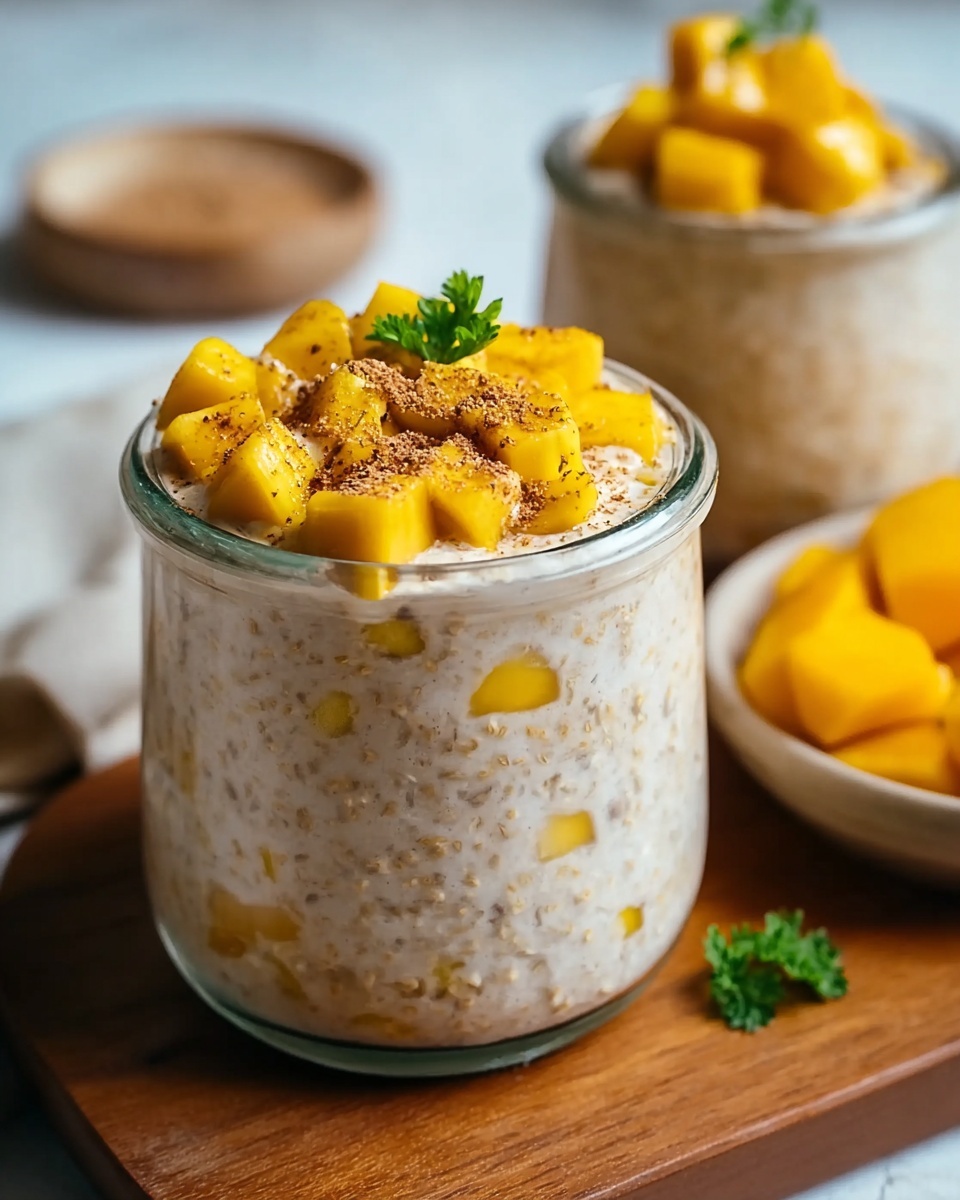 Mango Lassi Overnight Oats Recipe - Recipe Image