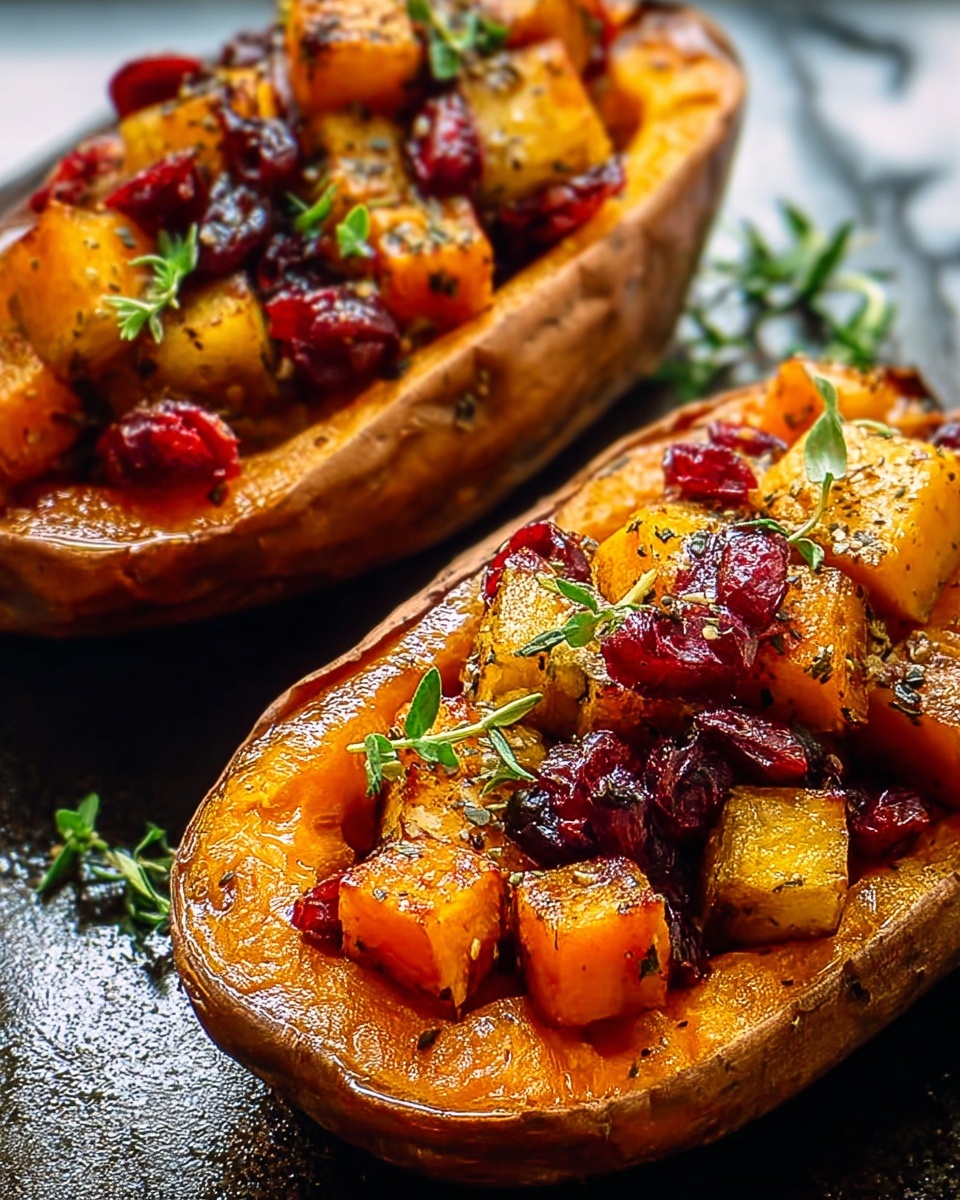 Cranberry Apple Twice-Baked Sweet Potatoes Recipe - Recipe Image